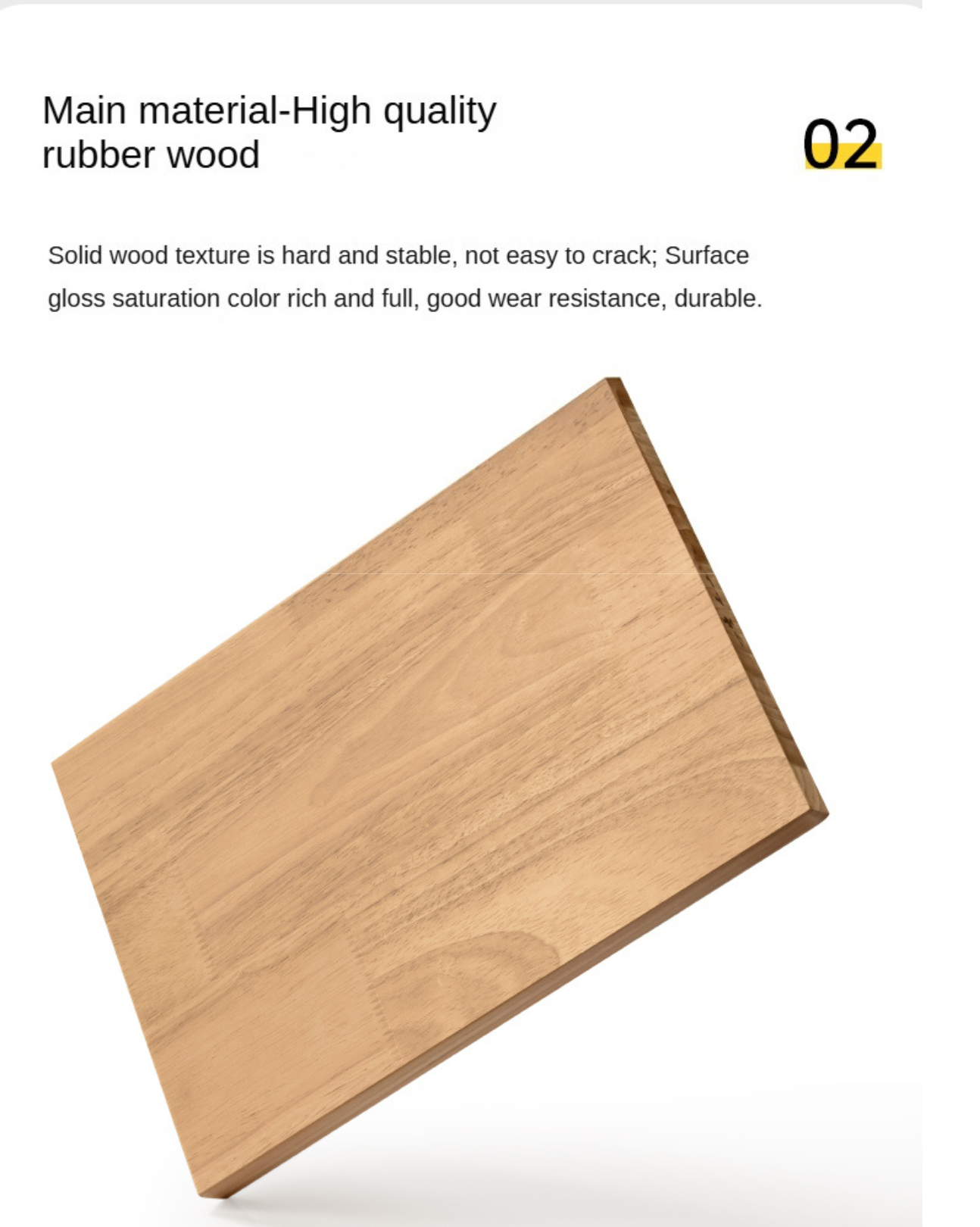 Solid RubberWood, Oak Solid Wood Modern Nightstand.