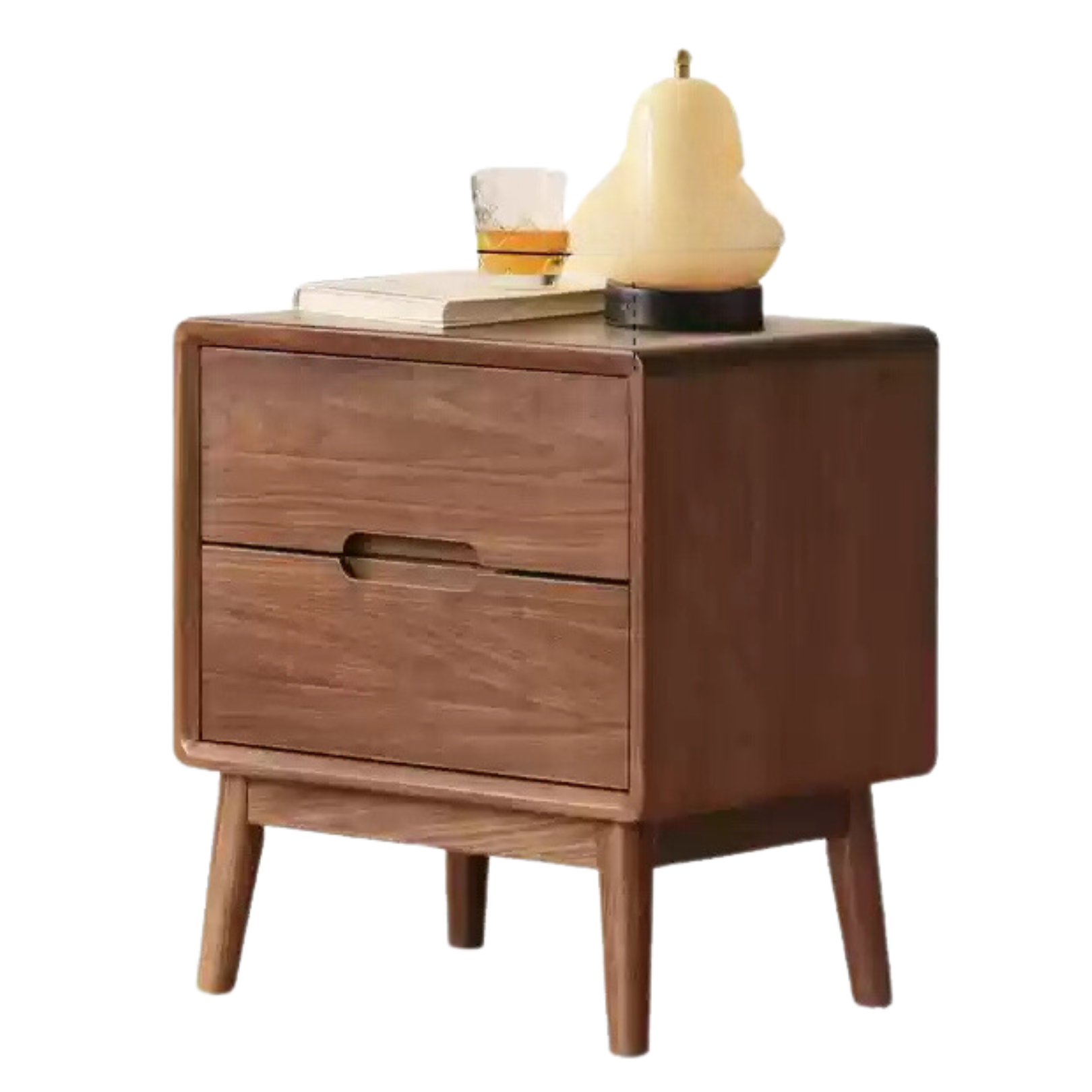 Solid Longan Hardwood, Black Walnut, Sandalwood Solid Wood Nightstand Storage.