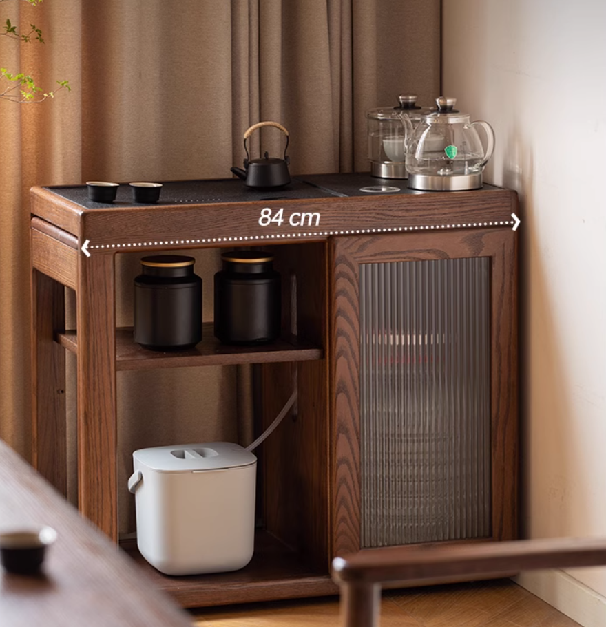 Oak, Ash Solid Wood Retractable Tea Table Tea Maker Integrated