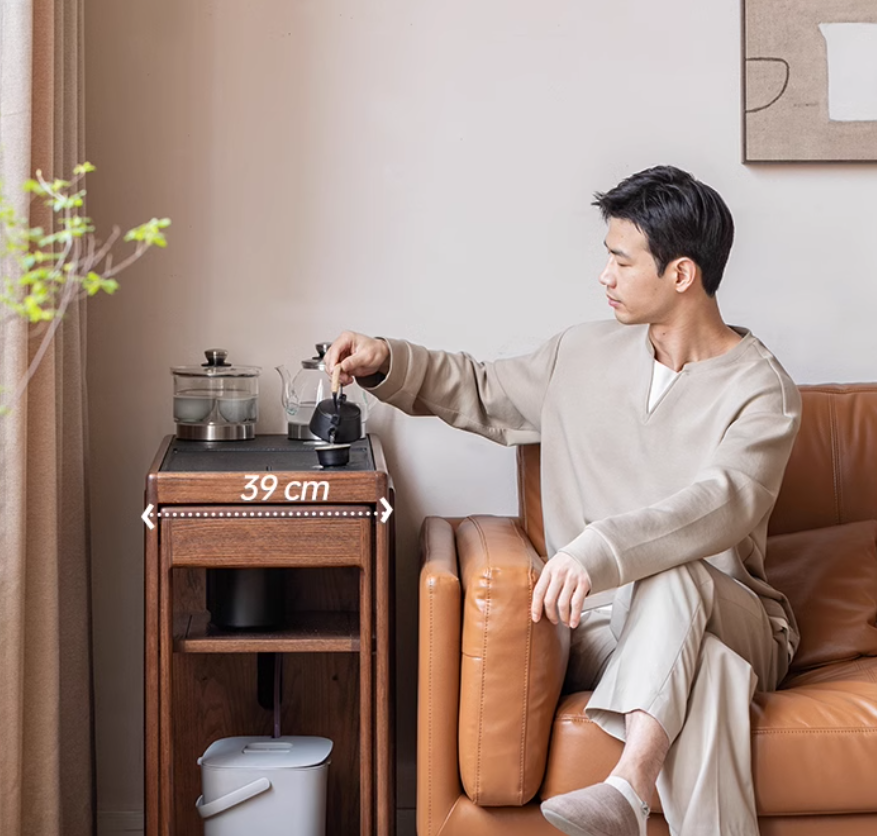 Oak, Ash Solid Wood Retractable Tea Table Tea Maker Integrated