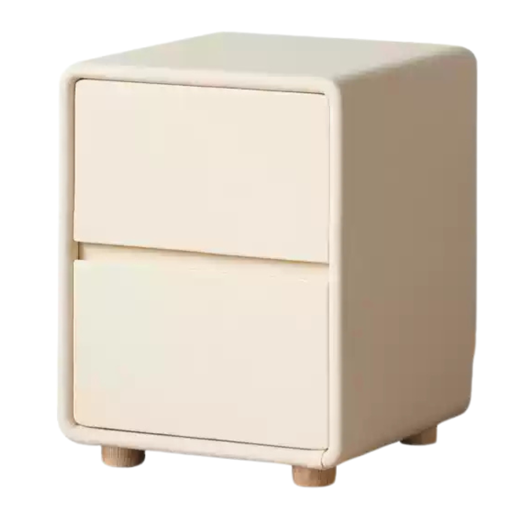 Leather Cream Style Nightstand.