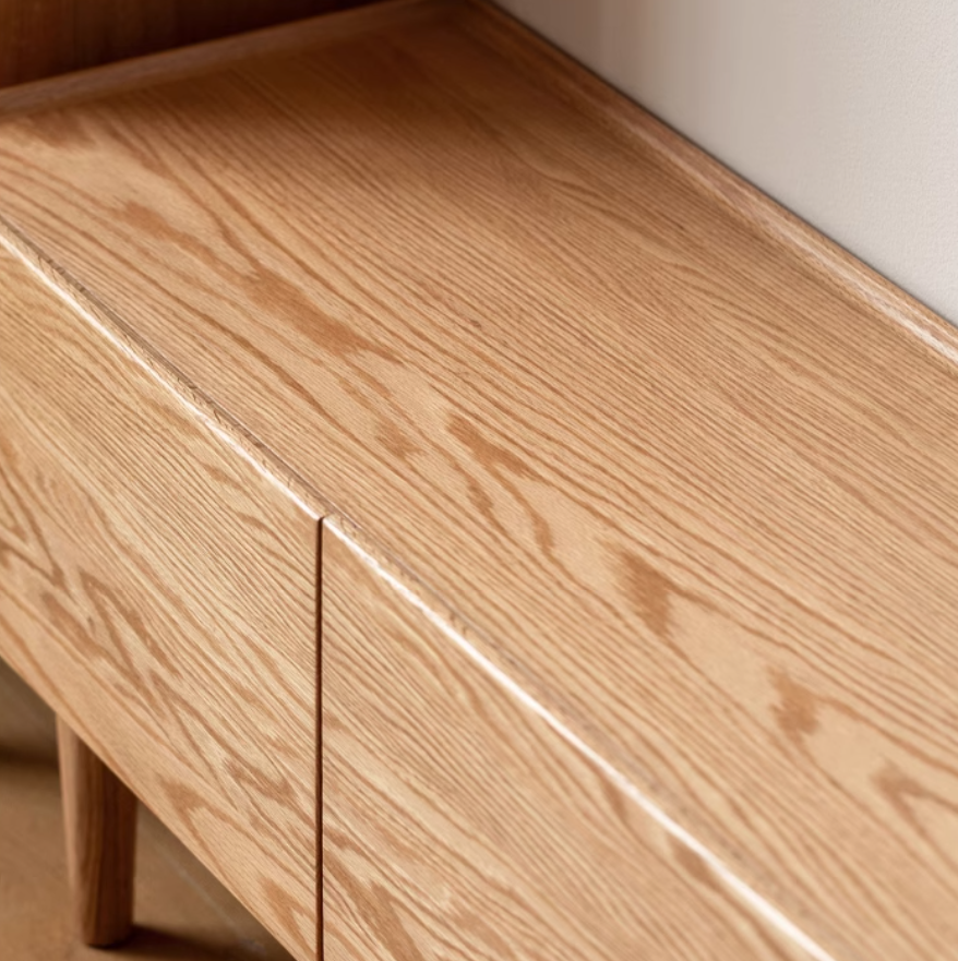 Oak Solid Wood Modern Locker Integrated TV Cabinet.