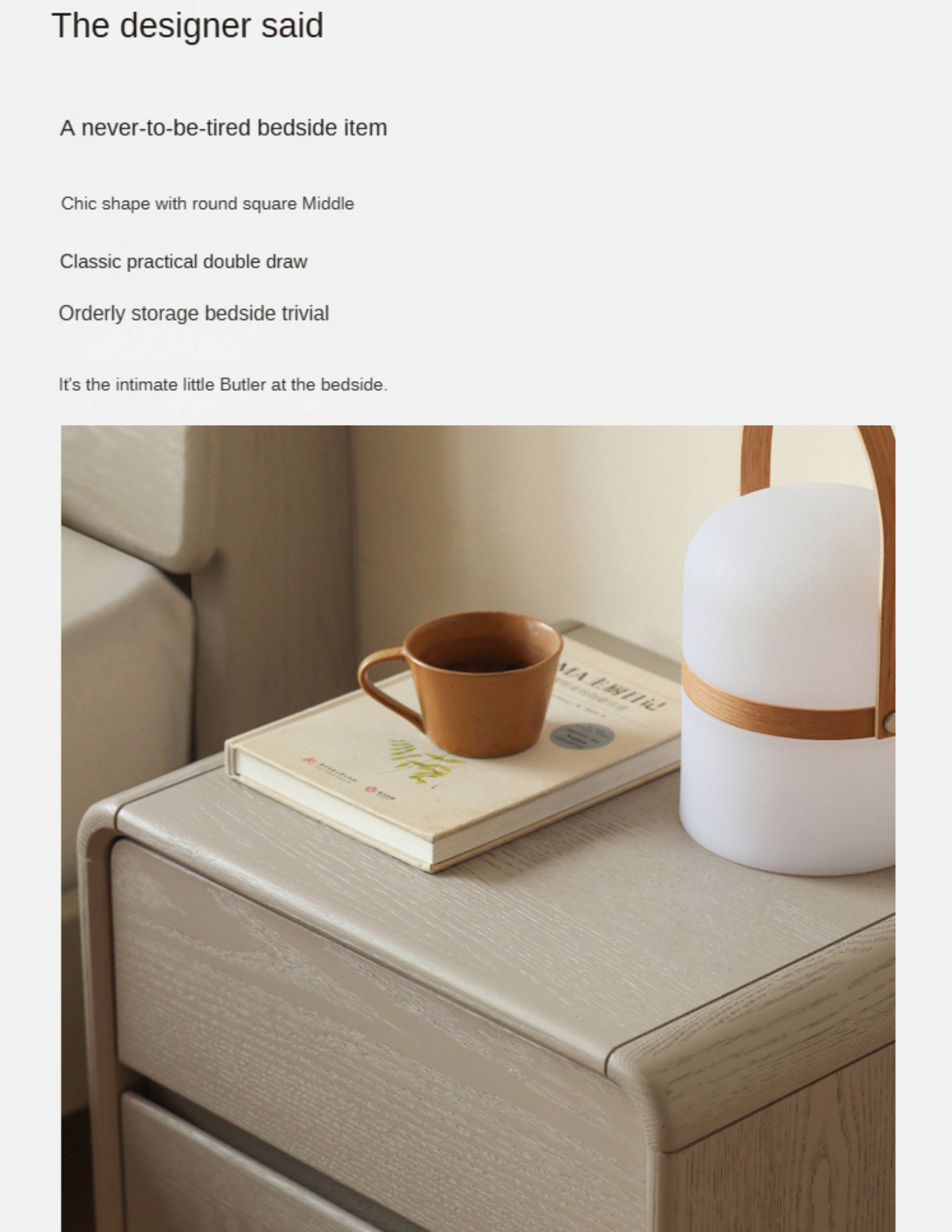 Tulipwood Solid Wood Nightstand Light Luxury.