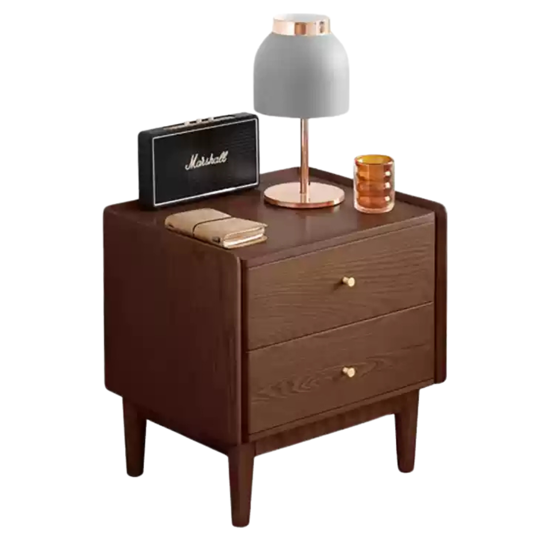 Ash Solid Wood Modern Nightstand.