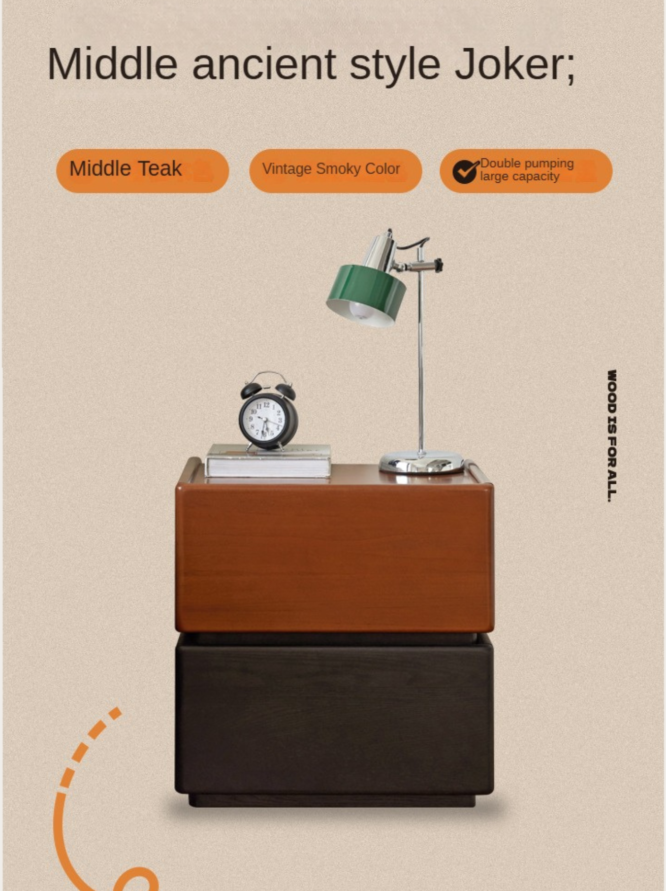 Ash, Poplar Solid Wood Nightstand