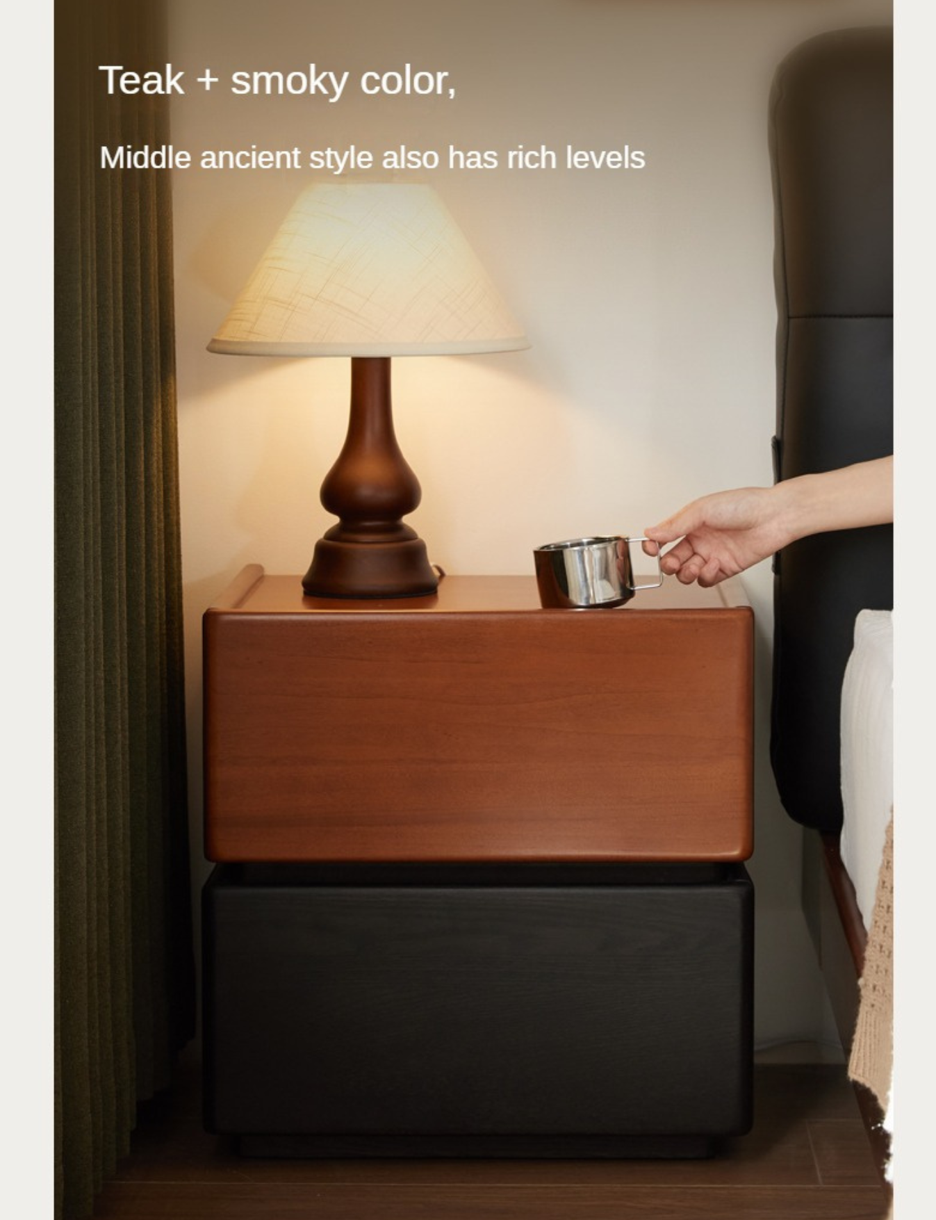 Oak, Poplar Solid Wood Nightstand