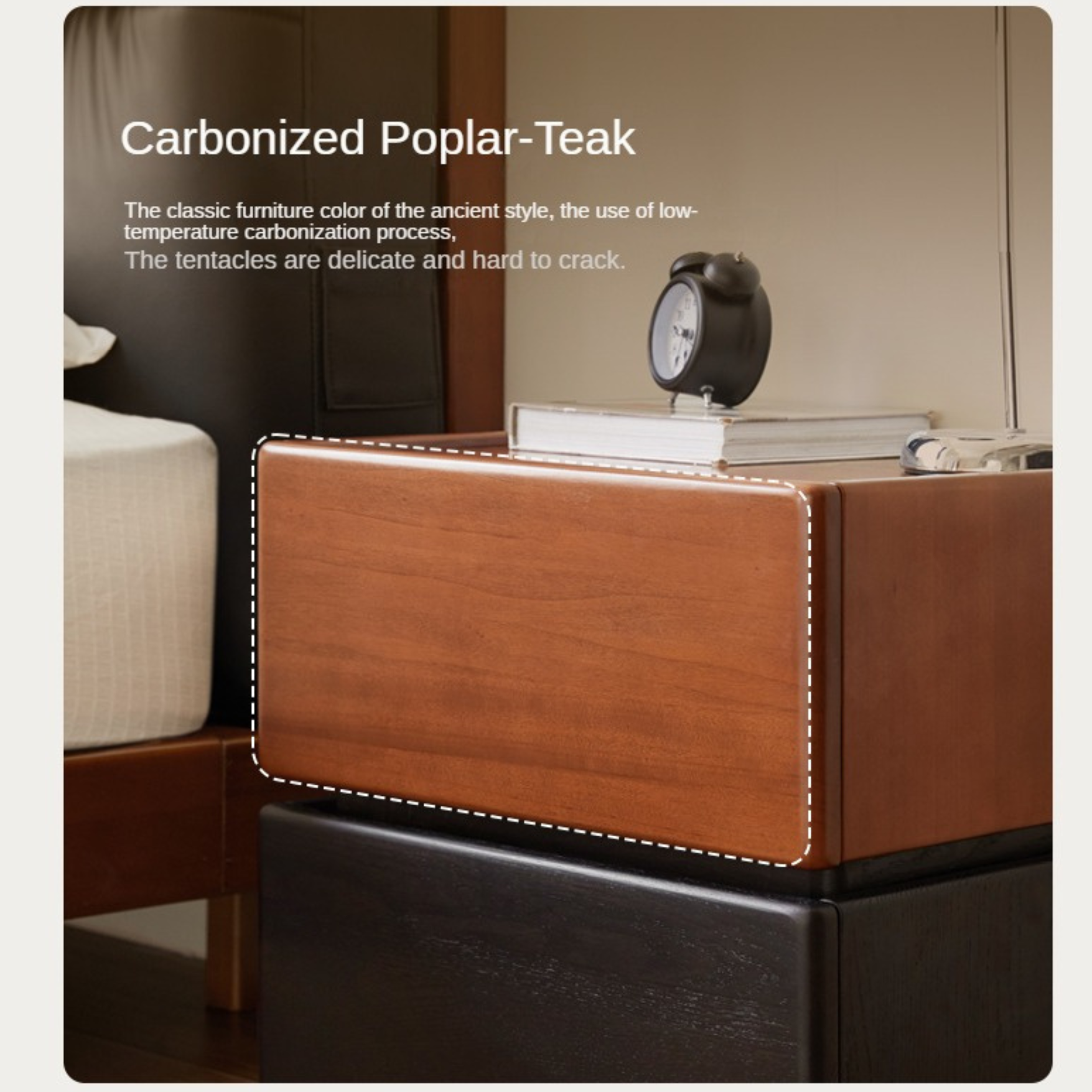 Oak, Poplar Solid Wood Nightstand