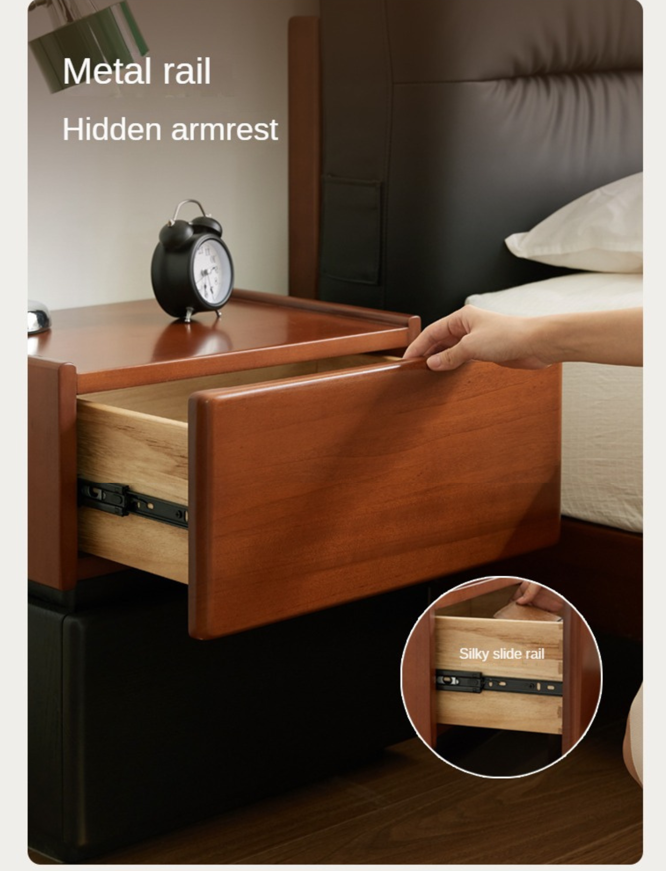 Oak, Poplar Solid Wood Nightstand