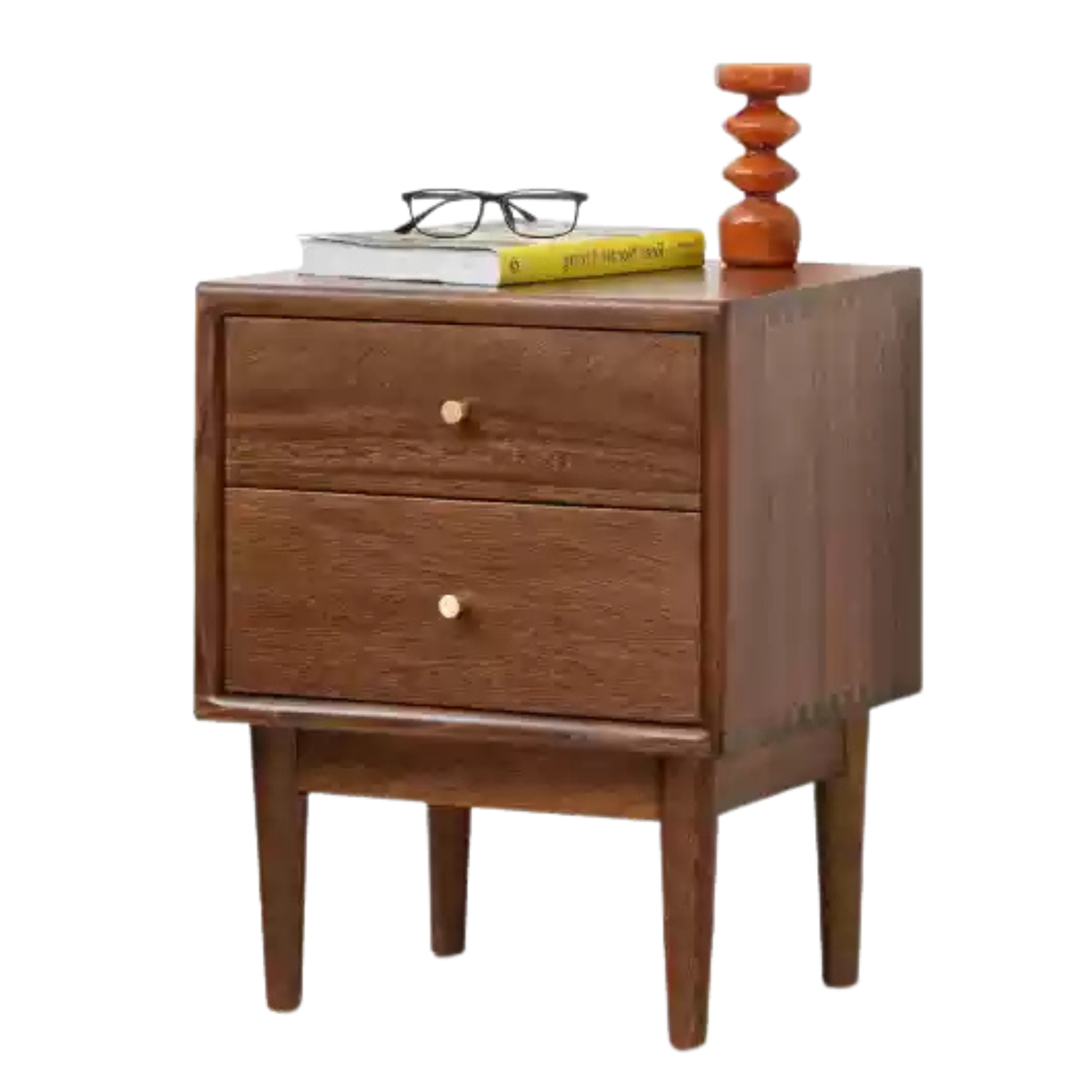Black Walnut Solid Wood Nightstand.