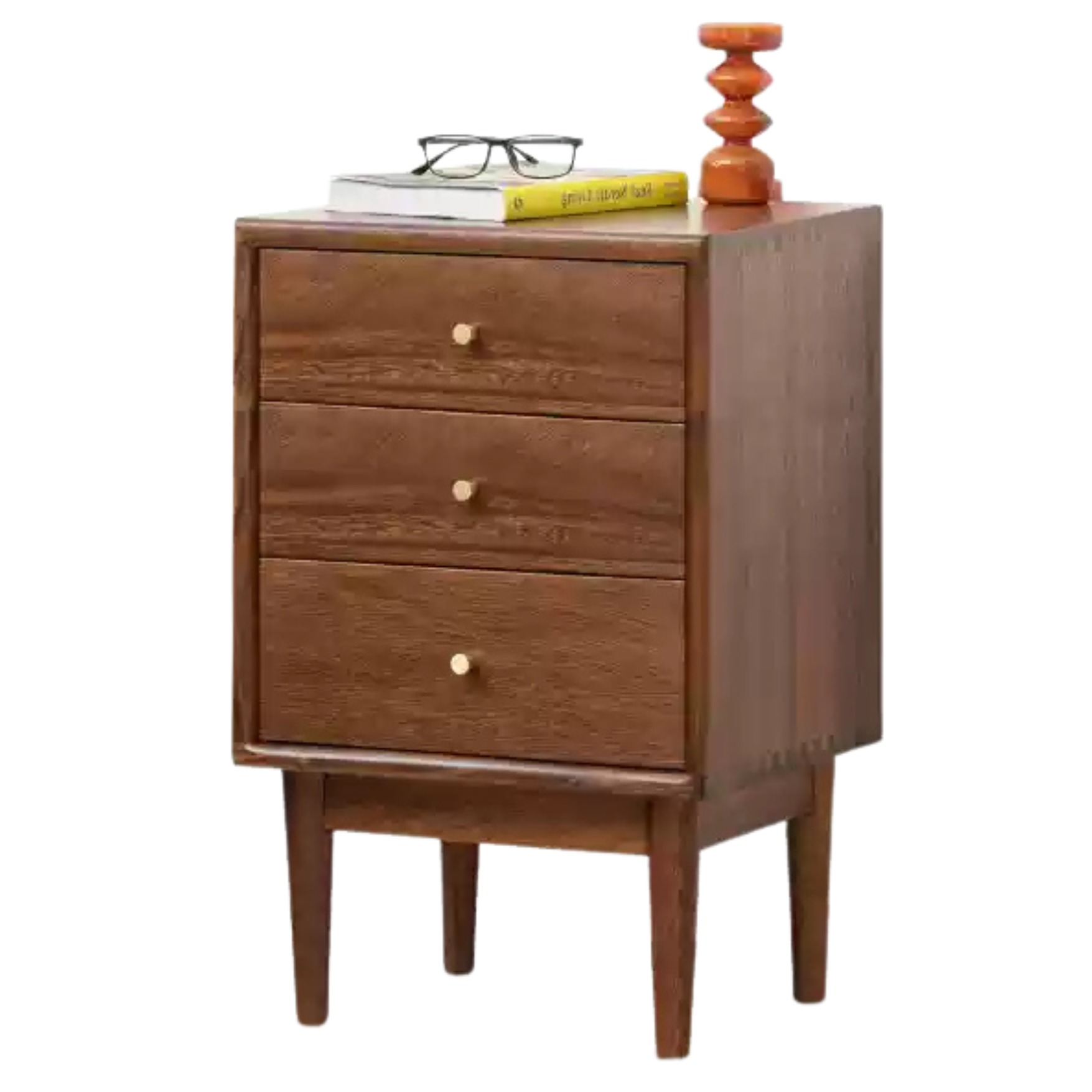 Black Walnut Solid Wood Nightstand.