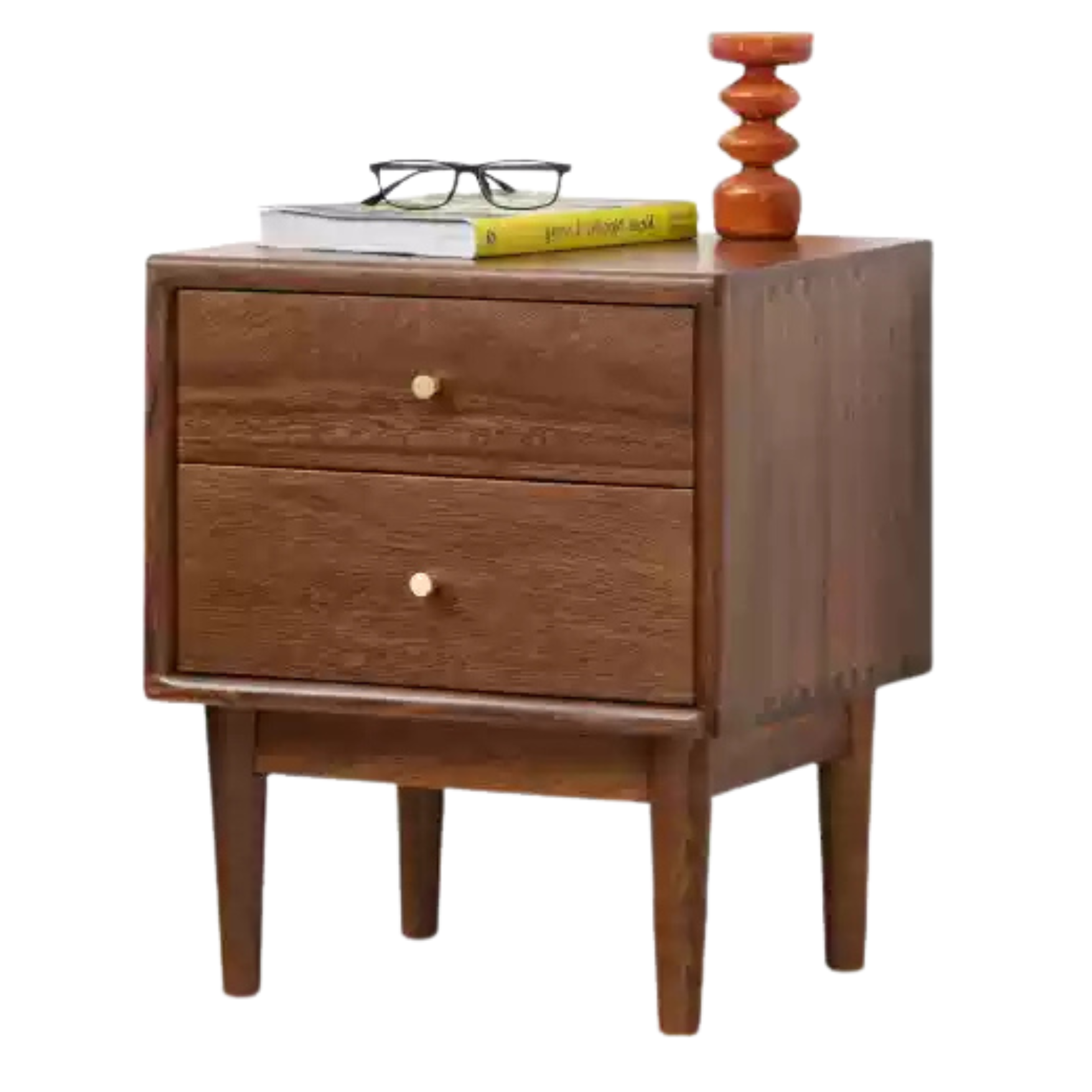 Black Walnut Solid Wood Nightstand.