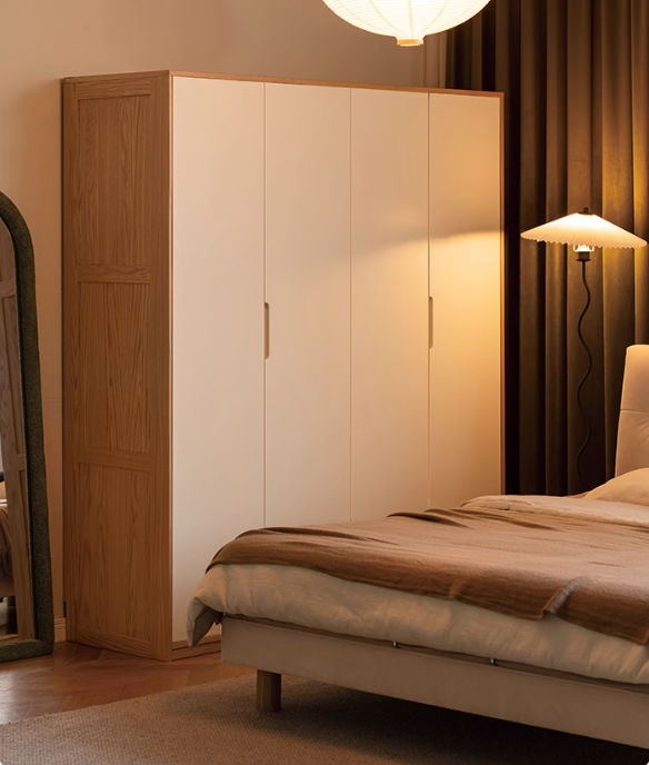 Oak Solid Wood Wardrobe Floor Combination Cabinet.