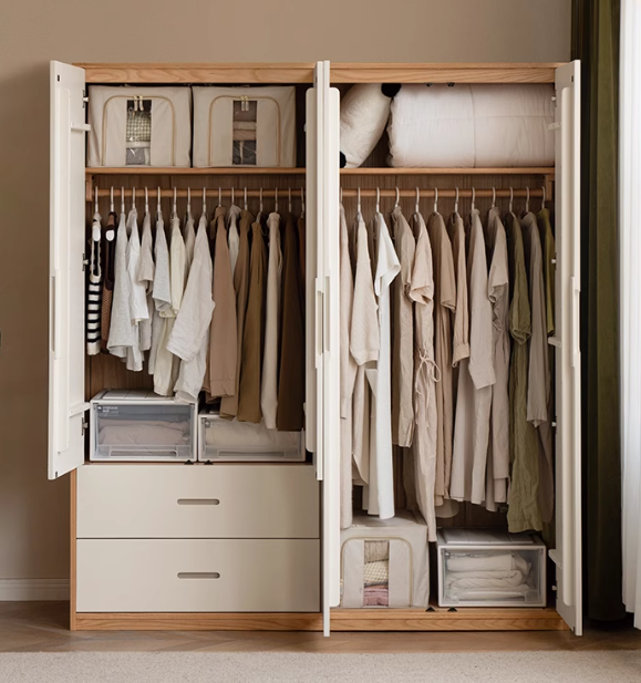 Oak Solid Wood Wardrobe Floor Combination Cabinet.