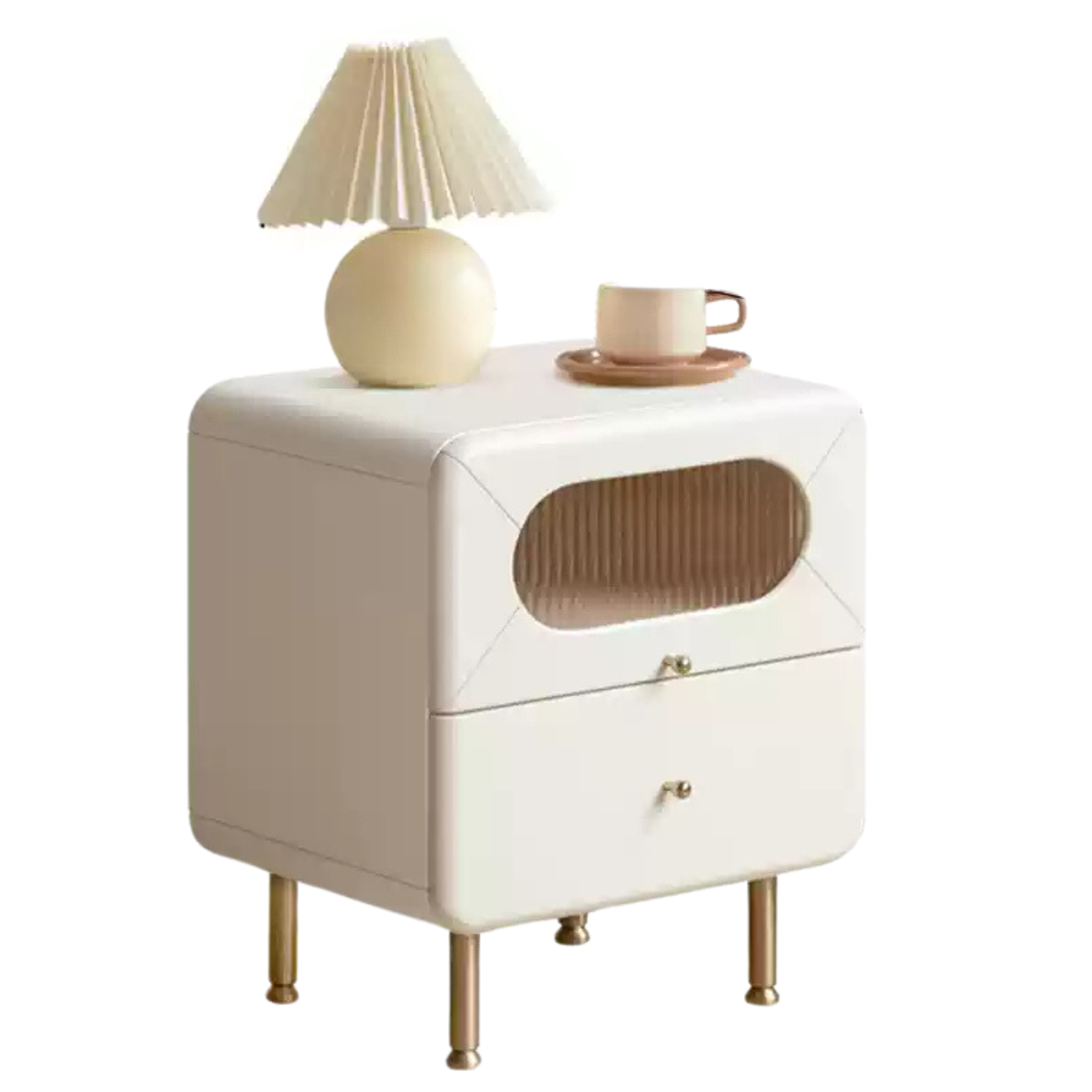Poplar Solid Wood Nightstand Touch Light