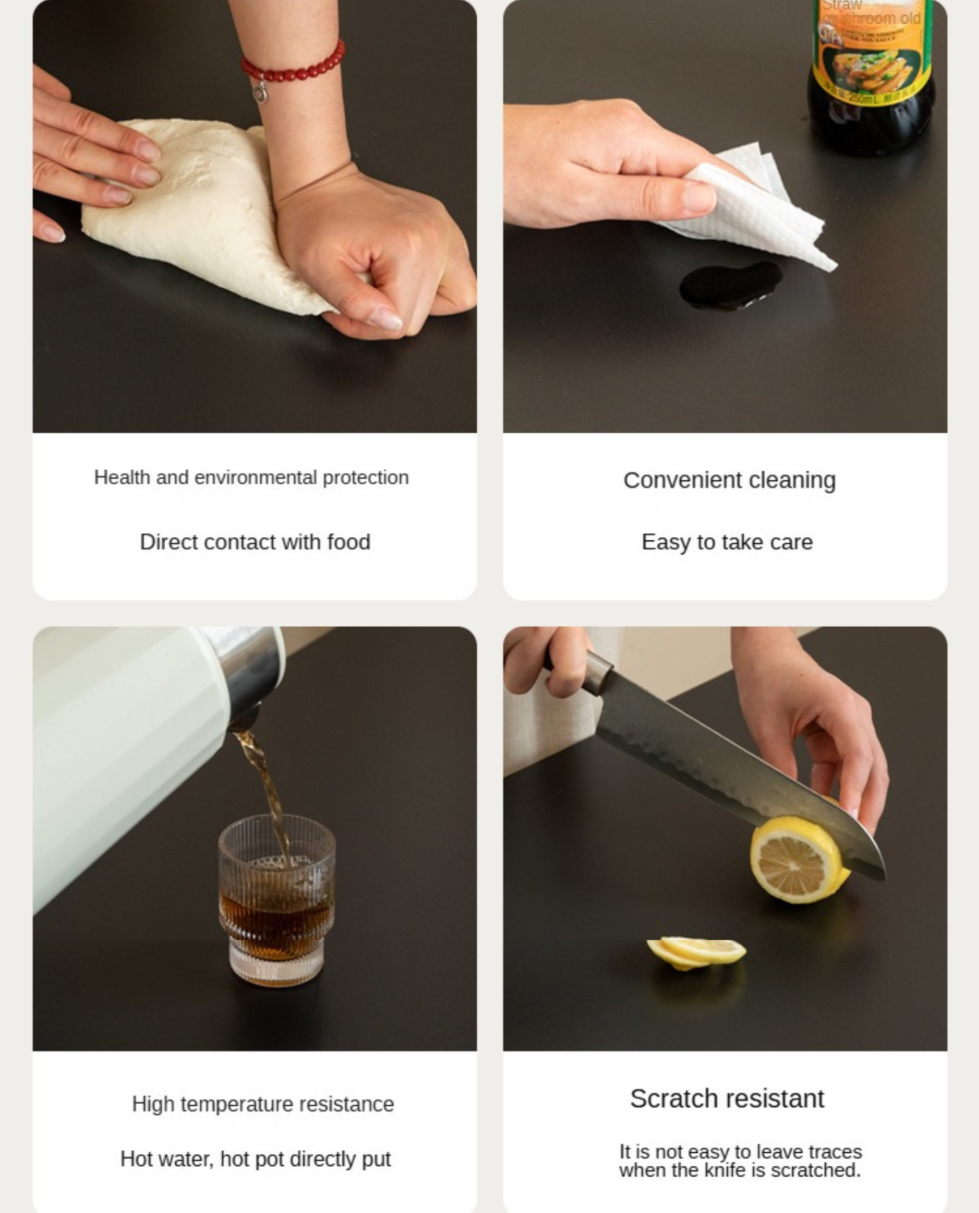 Poplar Solid Wood Rock Board Coffee Table