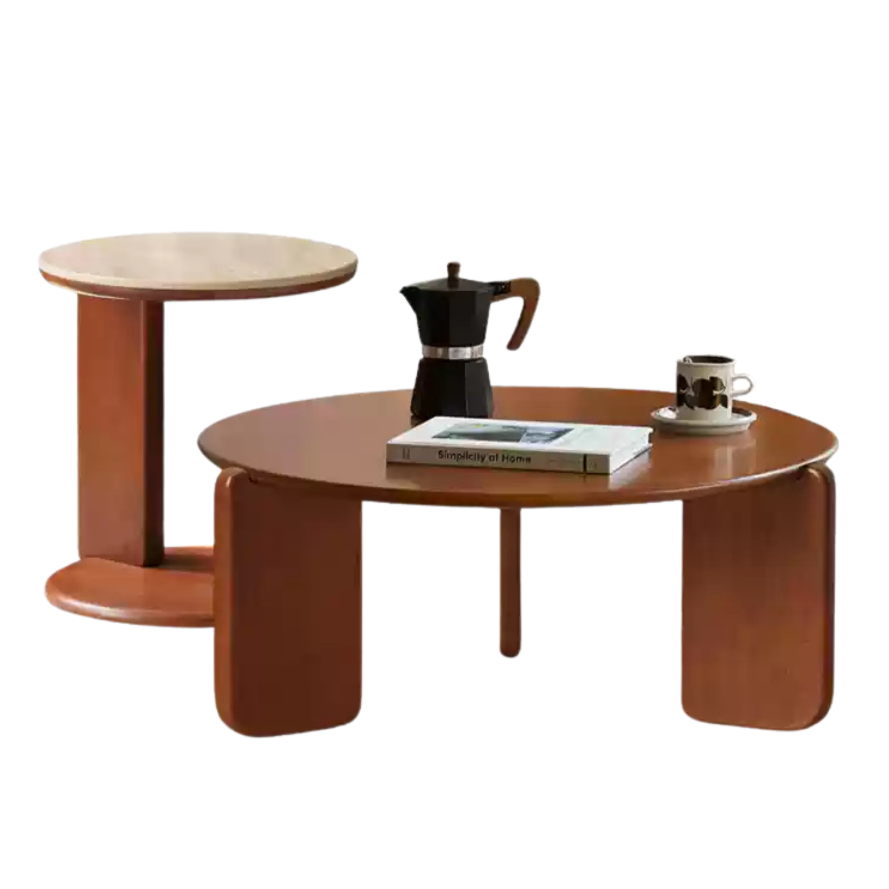 Poplar Solid Wood Rock Board Coffee Table