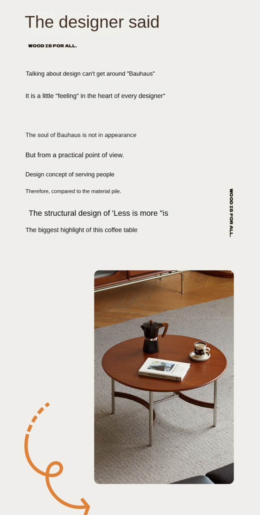 Poplar Solid Wood American Retro Coffee Table.