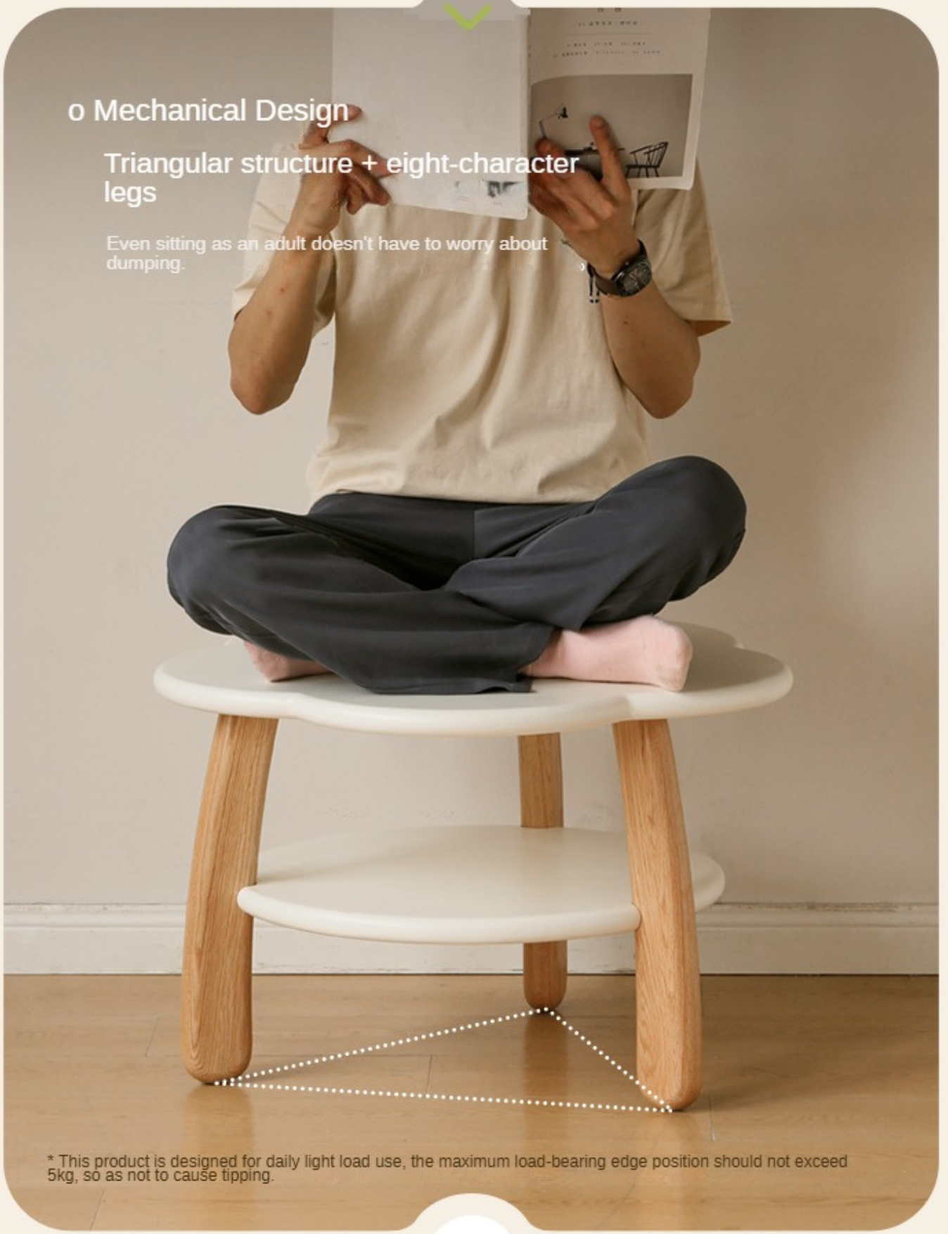 Poplar Solid Wood Cream Style Creative Coffee Table