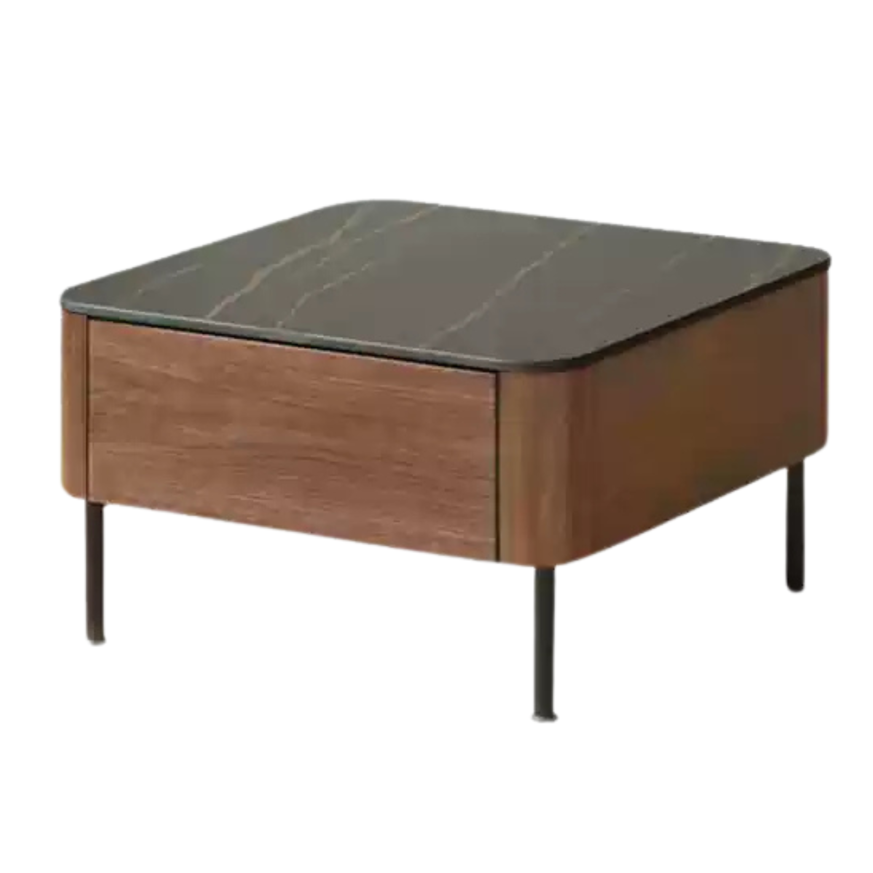 Sandalwood, Oak, Black Walnut Solid Wood Slate Top Coffee Table