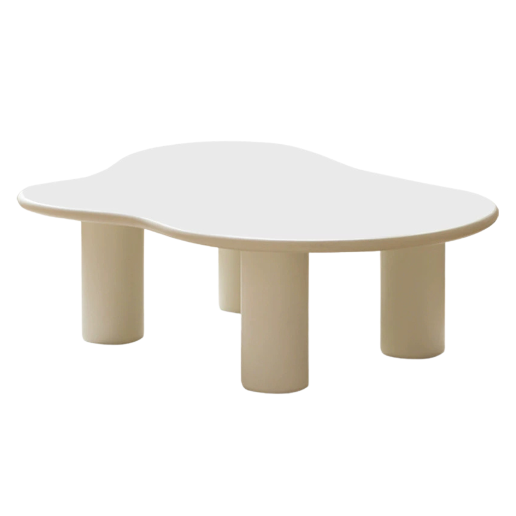 Rubber Solid Wood Creamy Cloud Coffee Table