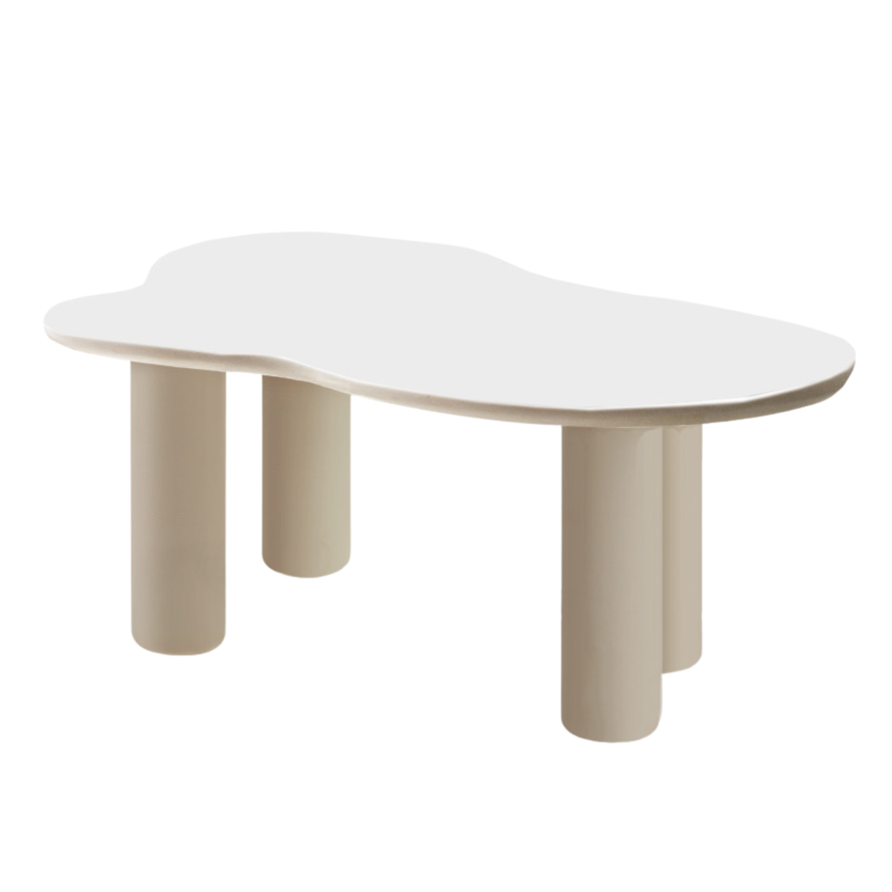 Rubber Solid Wood Creamy Cloud Coffee Table