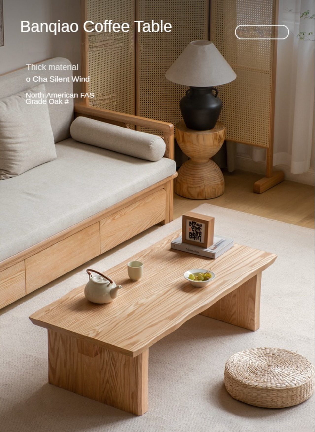 Birch, Oak Solid Wood Live Edge tea Table