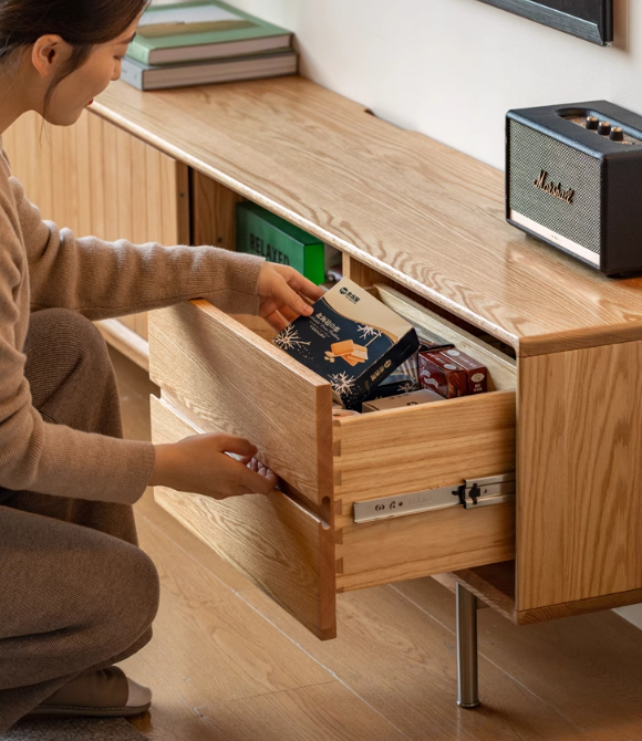 Oak Solid Wood Modern TV Сabinet.
