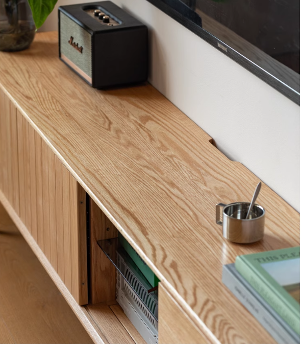 Oak Solid Wood Modern TV Сabinet.