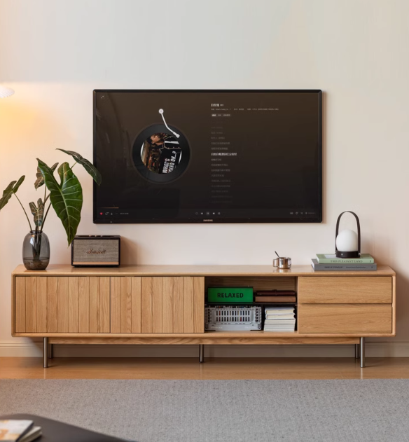 Oak Solid Wood Modern TV Сabinet.