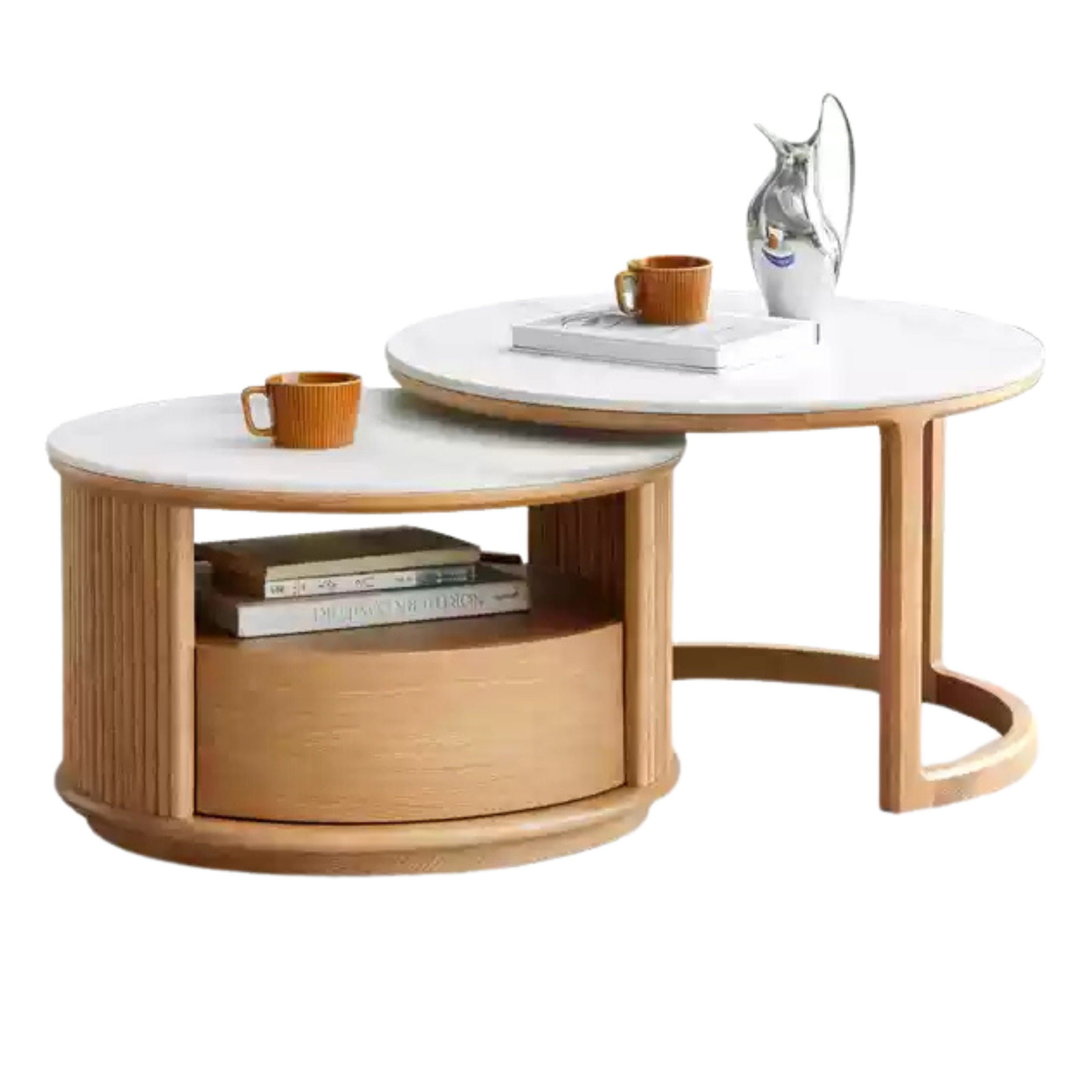 Oak, Ash Solid Wood Rock Plate Coffee Table