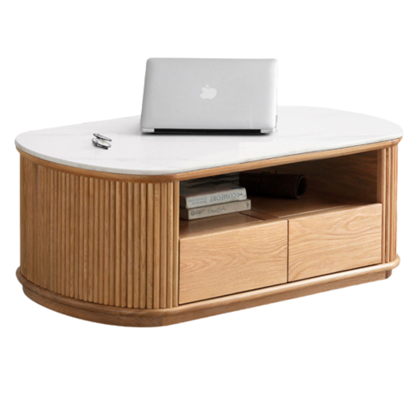 Oak, Ash Solid Wood Rock Plate Coffee Table