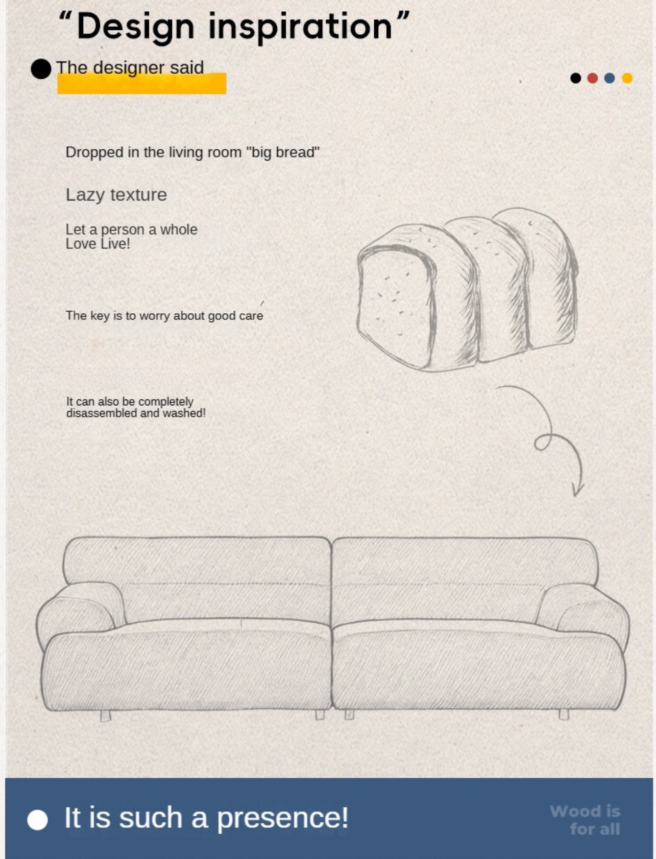 Fabric Sofa French Retro Three-seat Straight Sofa.