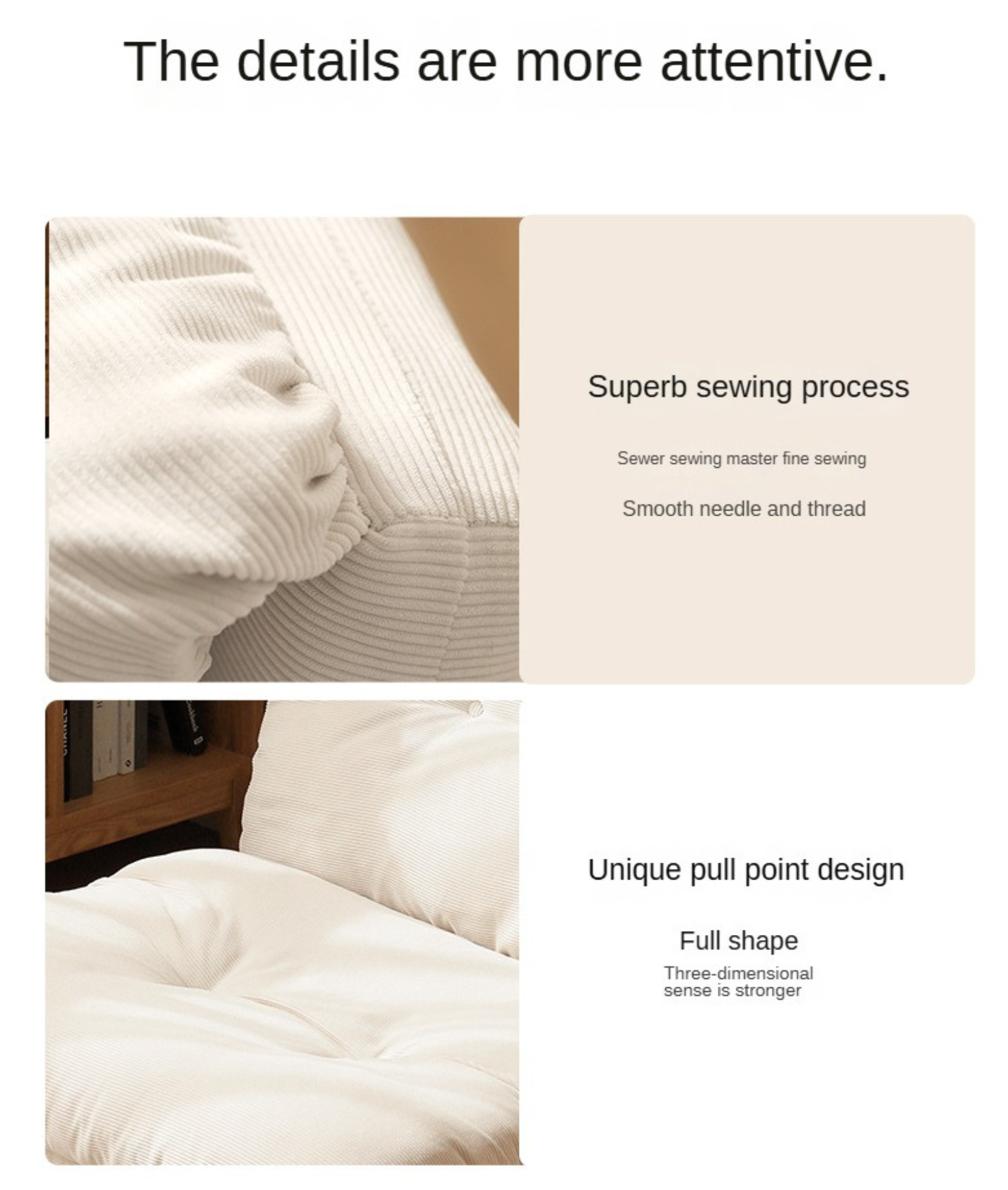 Technology Cloth Sofa Bed, Cream Style Leisure.