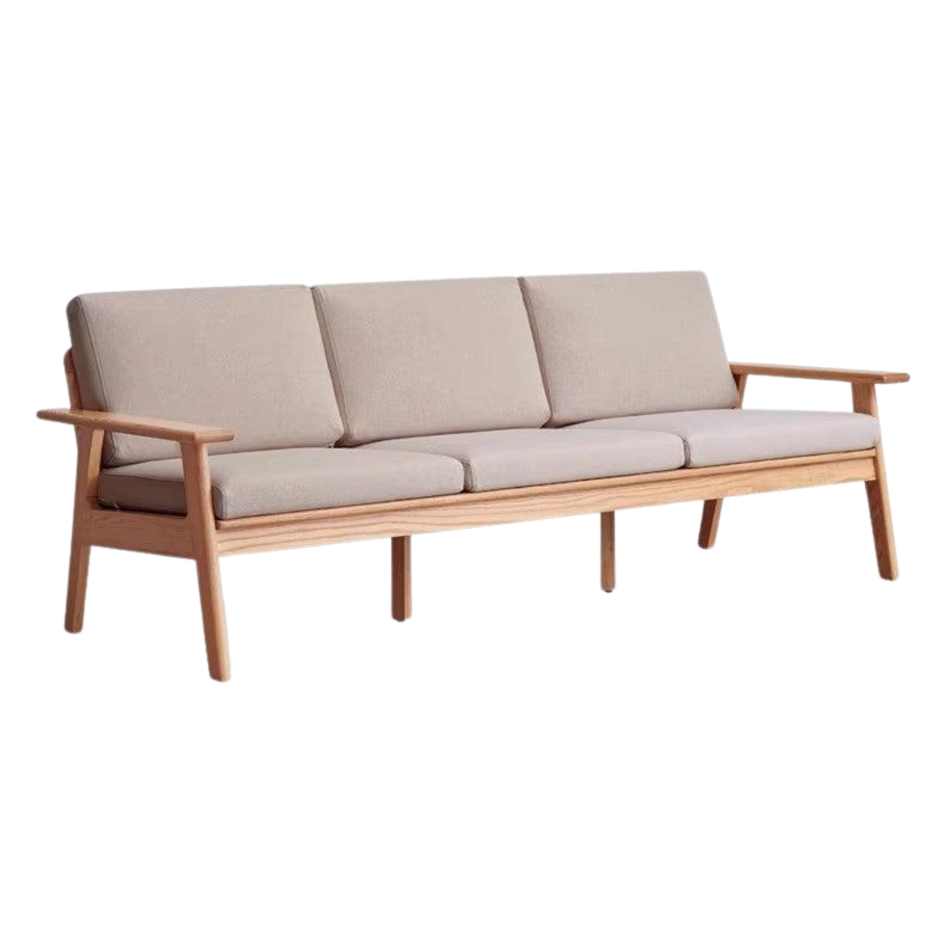 Oak Solid Wood Japanese-style Fabric Sofa