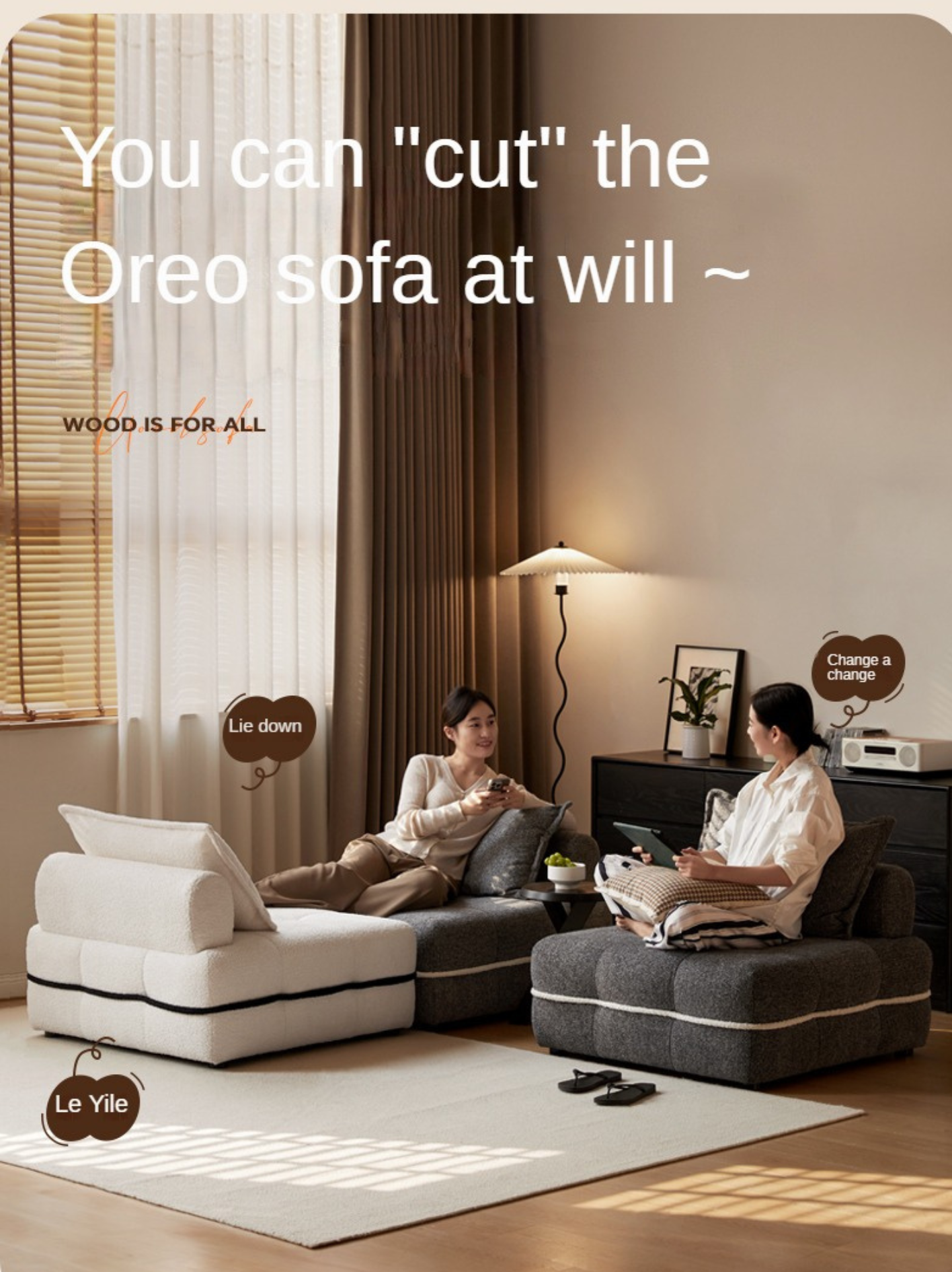Fabric Modern Biscuit Piedmont Module Sofa,