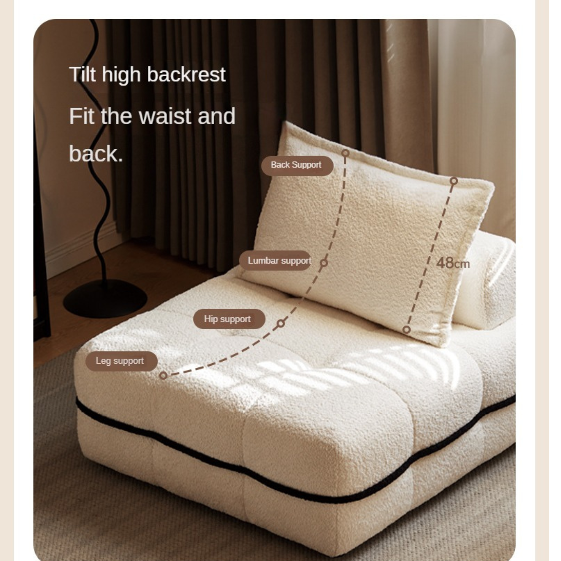 Fabric Modern Biscuit Piedmont Module Sofa,