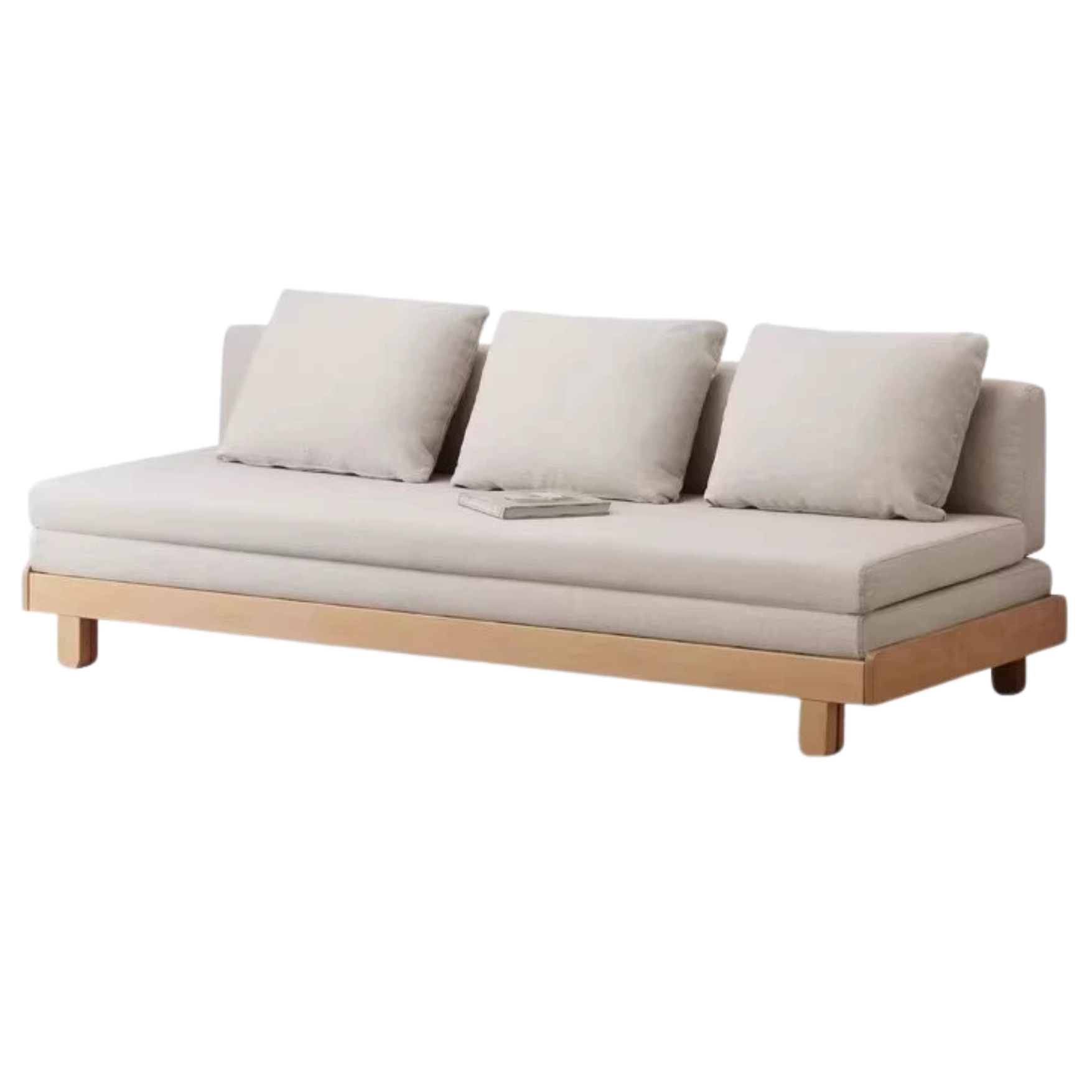 European Beech Solid Wood Sofa Bed Retractable Folding Bbed.