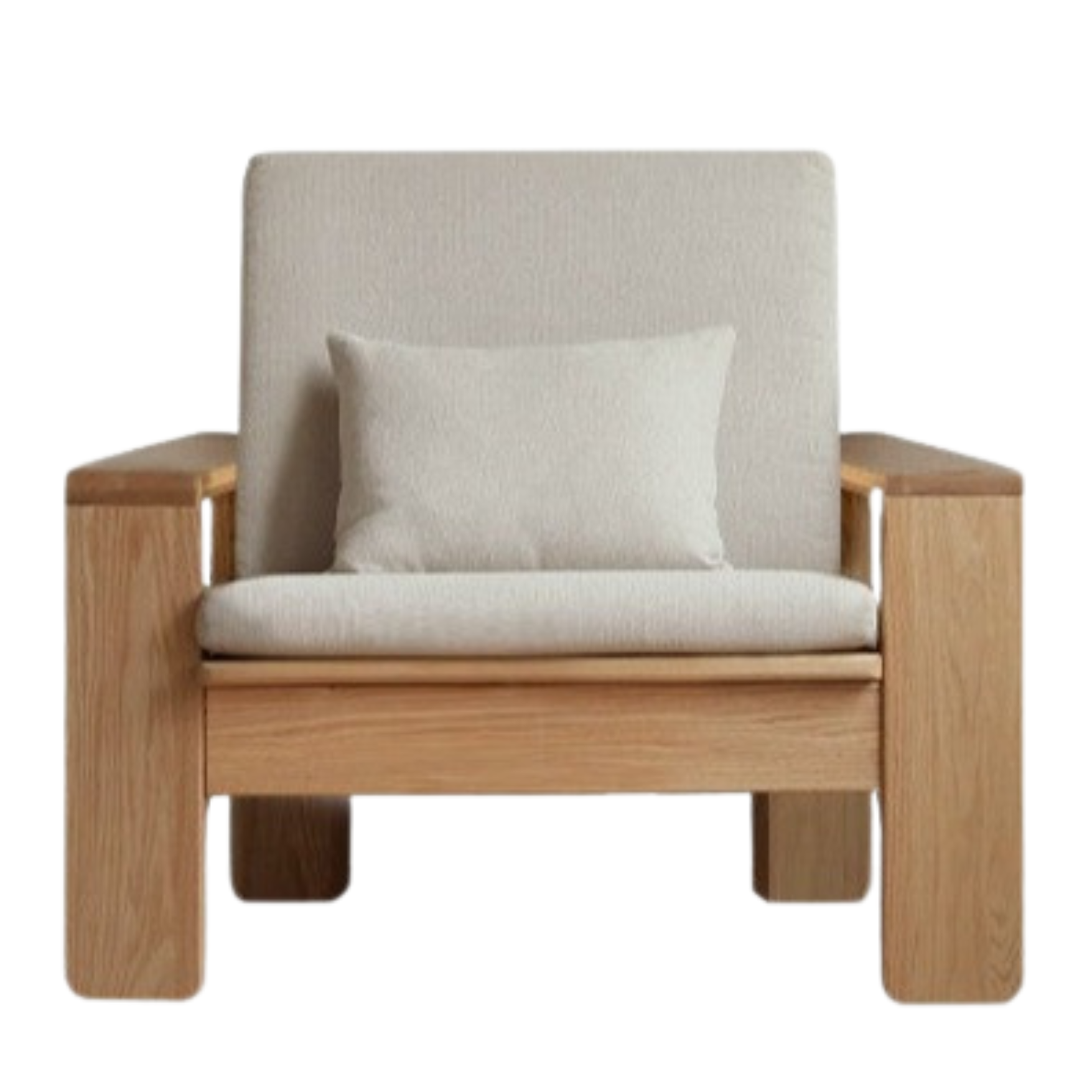 Oak, Ash Solid Wood Modern Nordic Fabric Sofa.