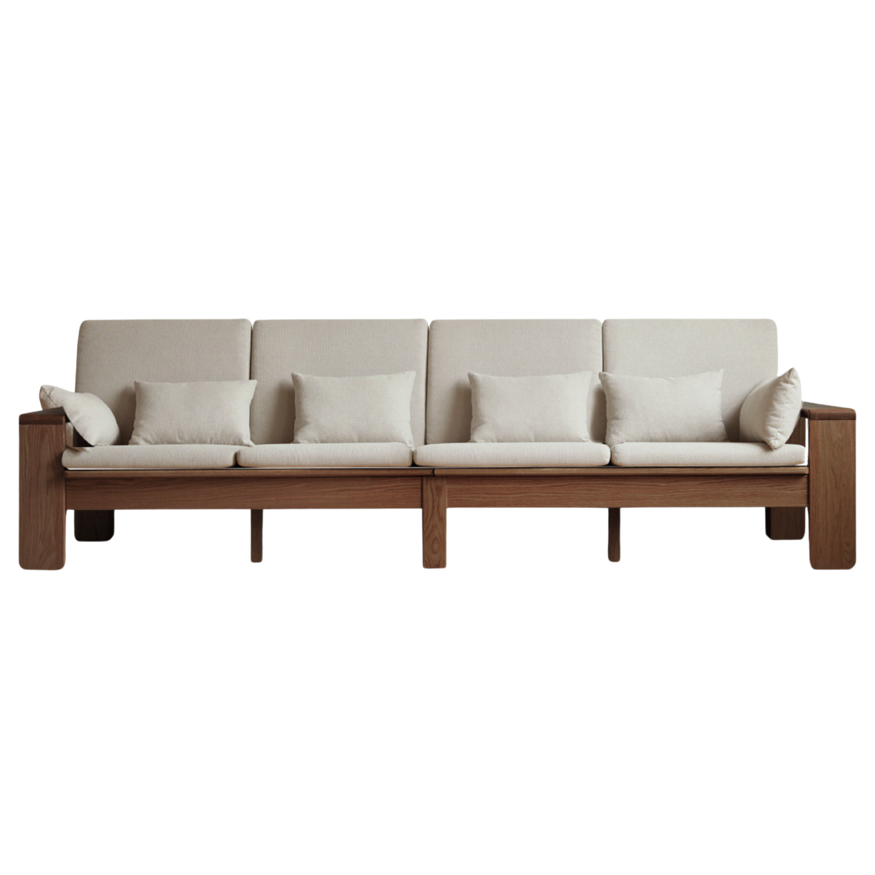 Oak, Ash Solid Wood Modern Nordic Fabric Sofa.