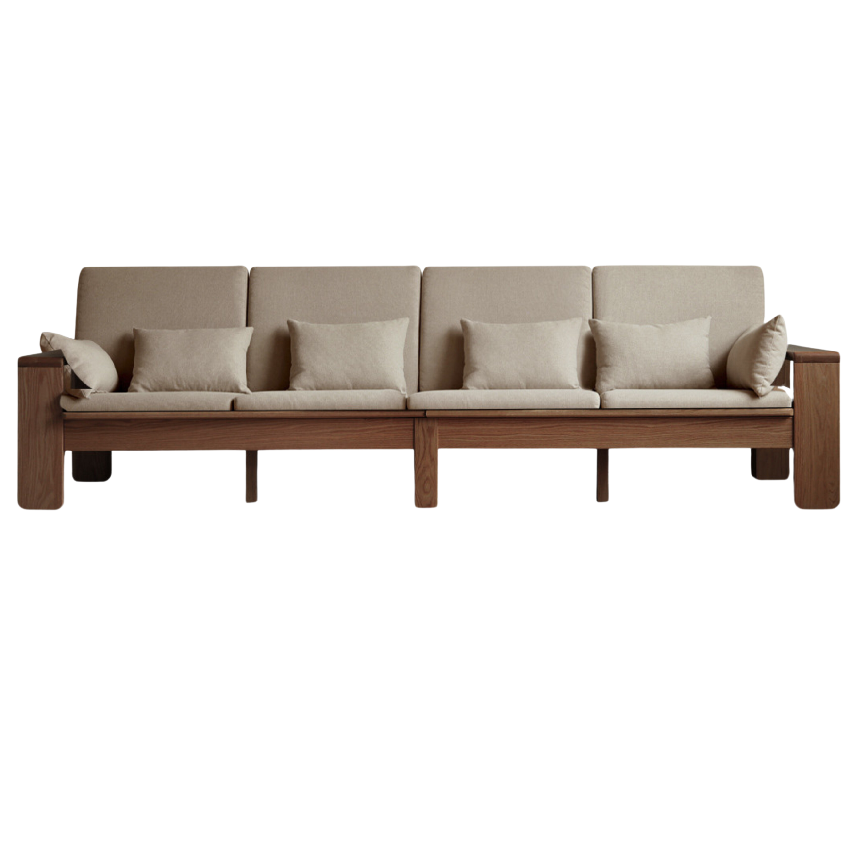 Oak, Ash Solid Wood Modern Nordic Fabric Sofa.