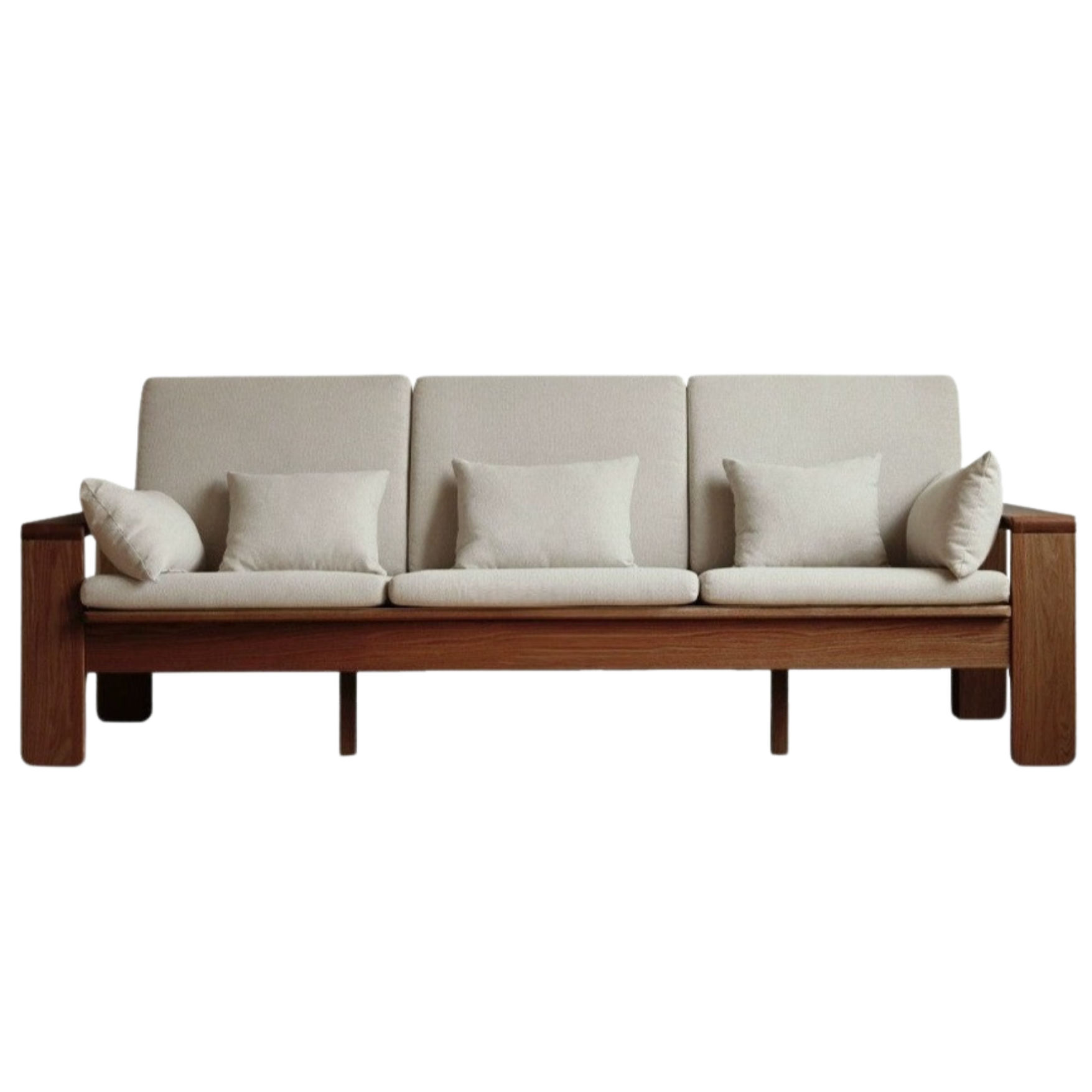 Oak, Ash Solid Wood Modern Nordic Fabric Sofa.