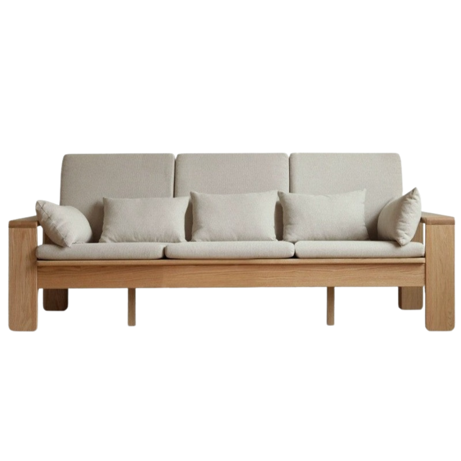 Oak, Ash Solid Wood Modern Nordic Fabric Sofa.