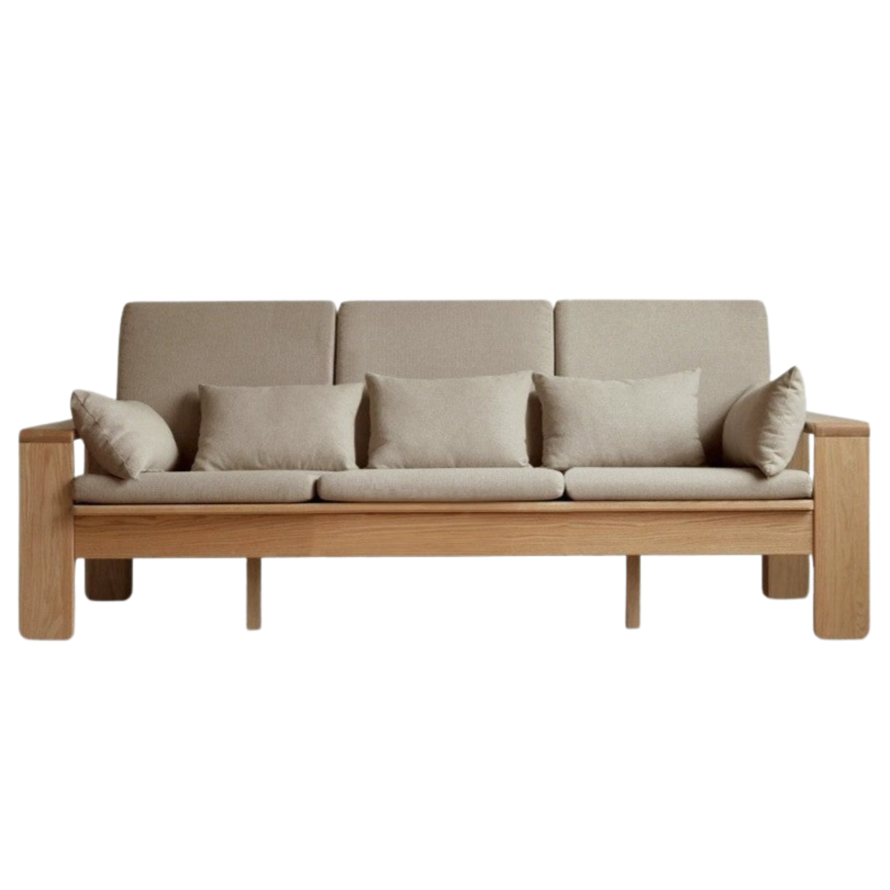 Oak, Ash Solid Wood Modern Nordic Fabric Sofa.