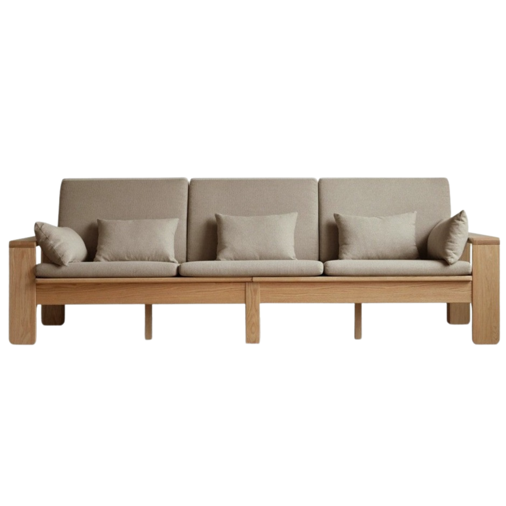 Oak, Ash Solid Wood Modern Nordic Fabric Sofa.