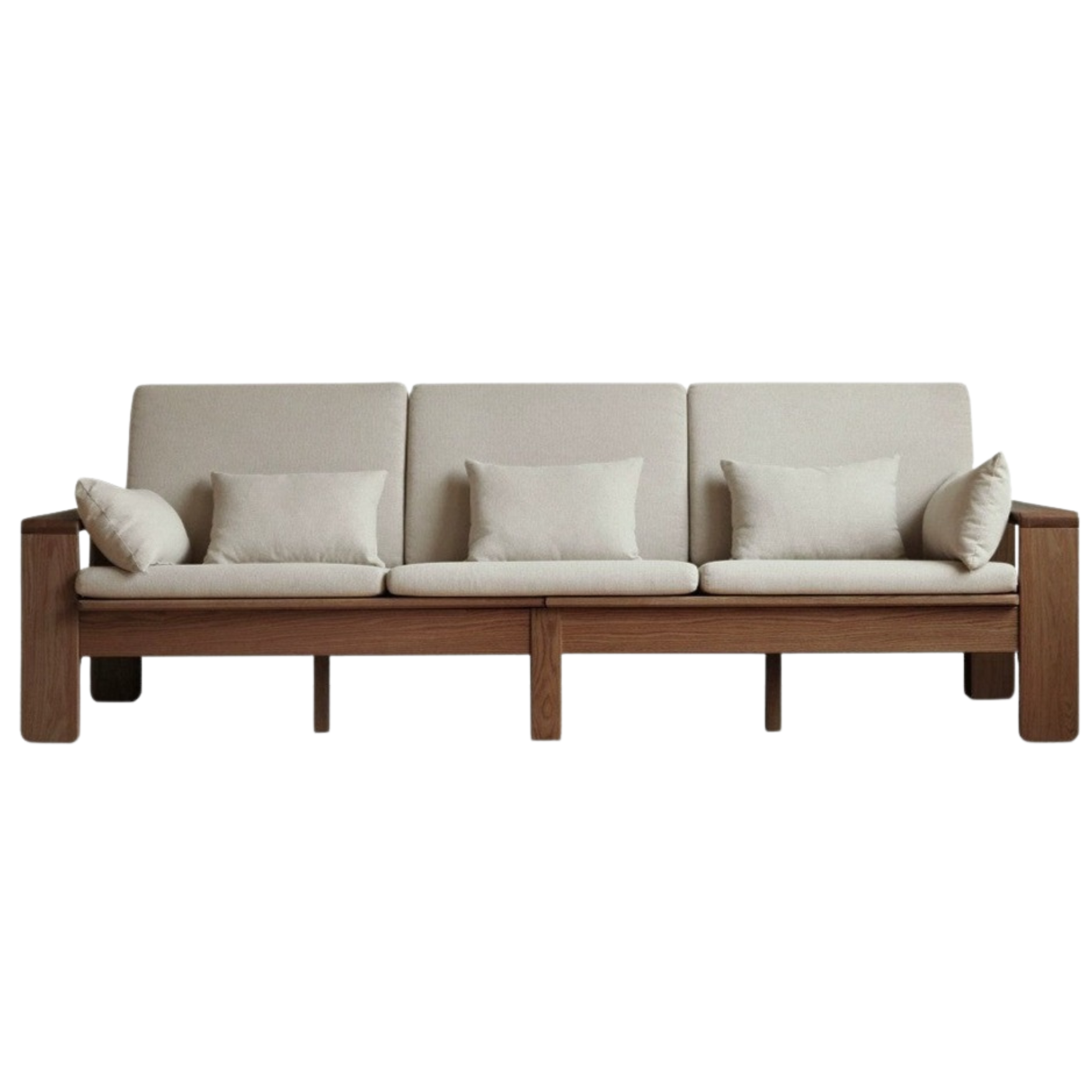 Oak, Ash Solid Wood Modern Nordic Fabric Sofa.
