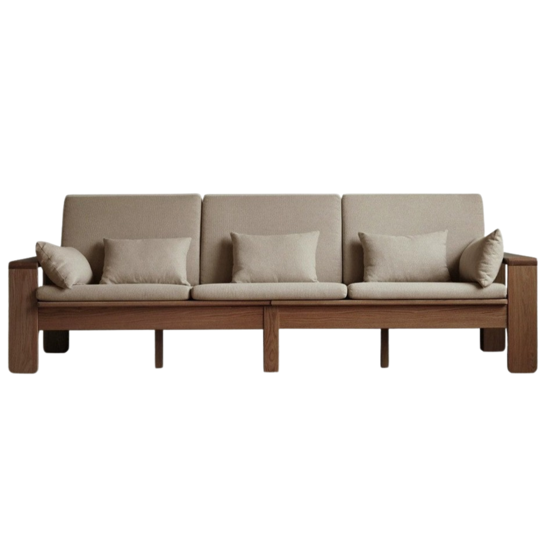 Oak, Ash Solid Wood Modern Nordic Fabric Sofa.