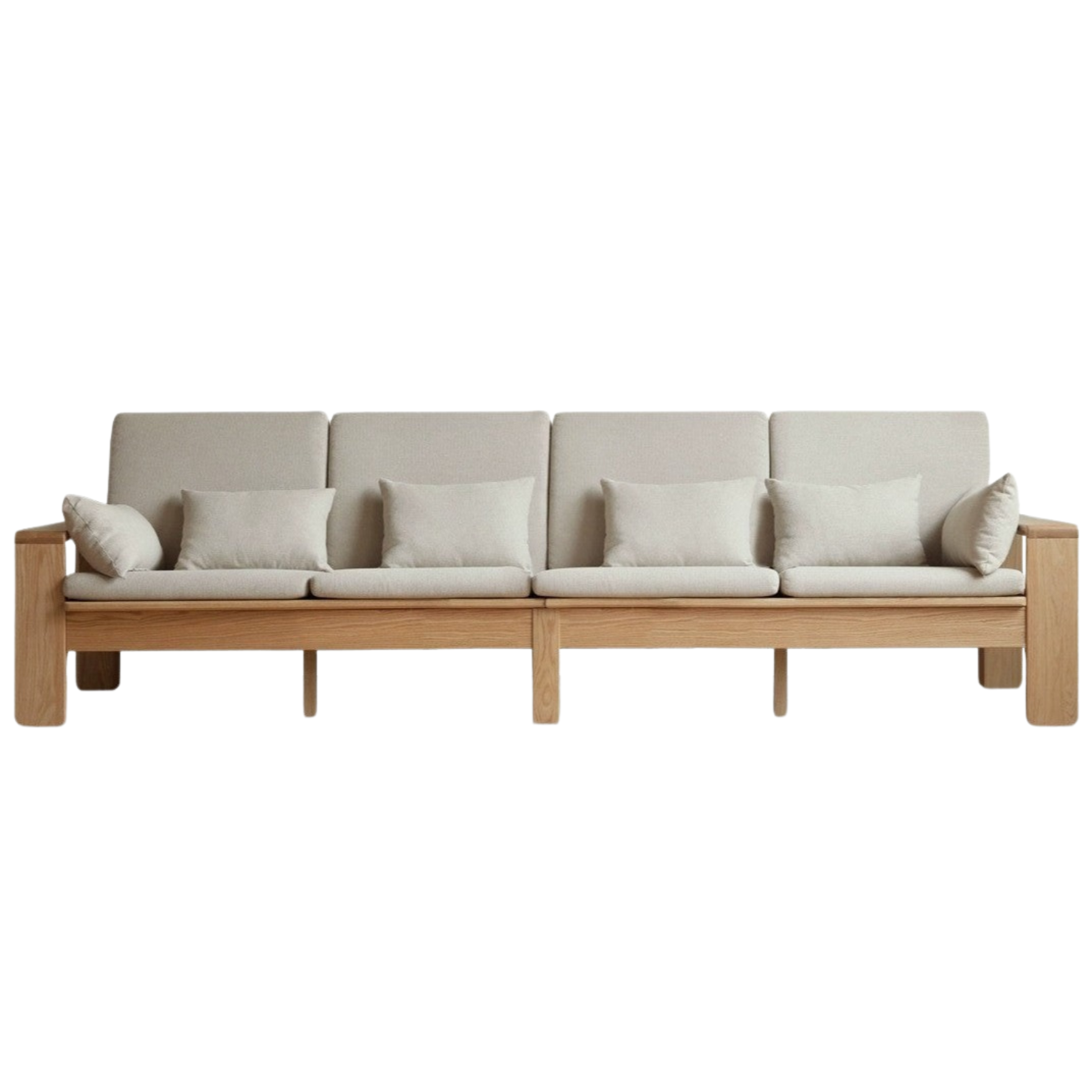 Oak, Ash Solid Wood Modern Nordic Fabric Sofa.