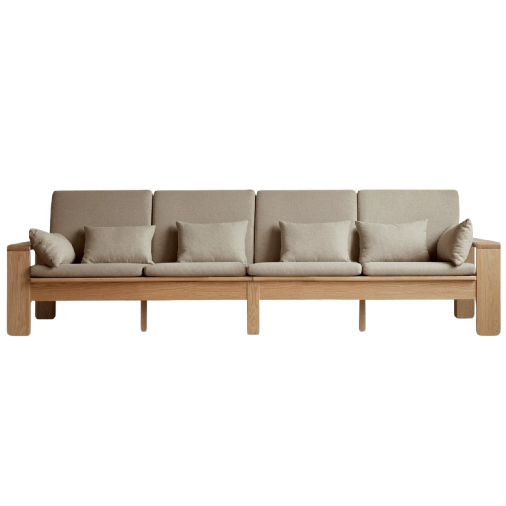 Oak, Ash Solid Wood Modern Nordic Fabric Sofa.