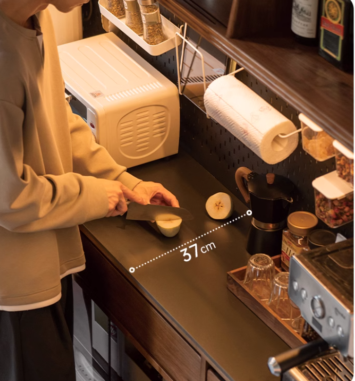 Black Walnut, Sandalwood Solid Wood Light Luxury Rock Plate Sideboard