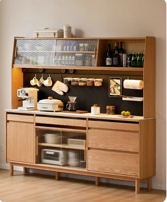 Oak Solid Wood Rock Plate Dining Sideboard